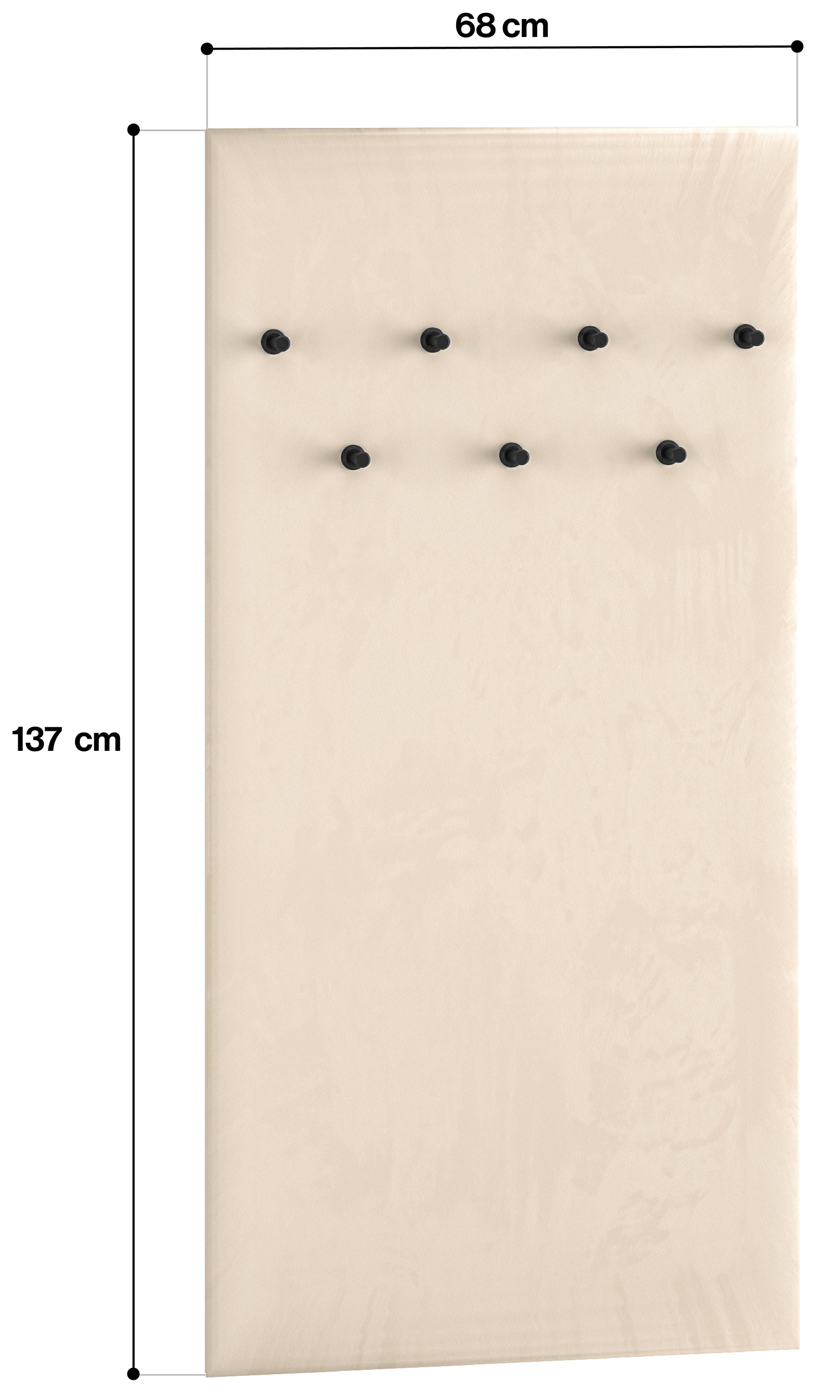 selsey-caletto-gepolsterter-wandhaken-68-cm-beige-mit-7-schwarzen-haken image 4