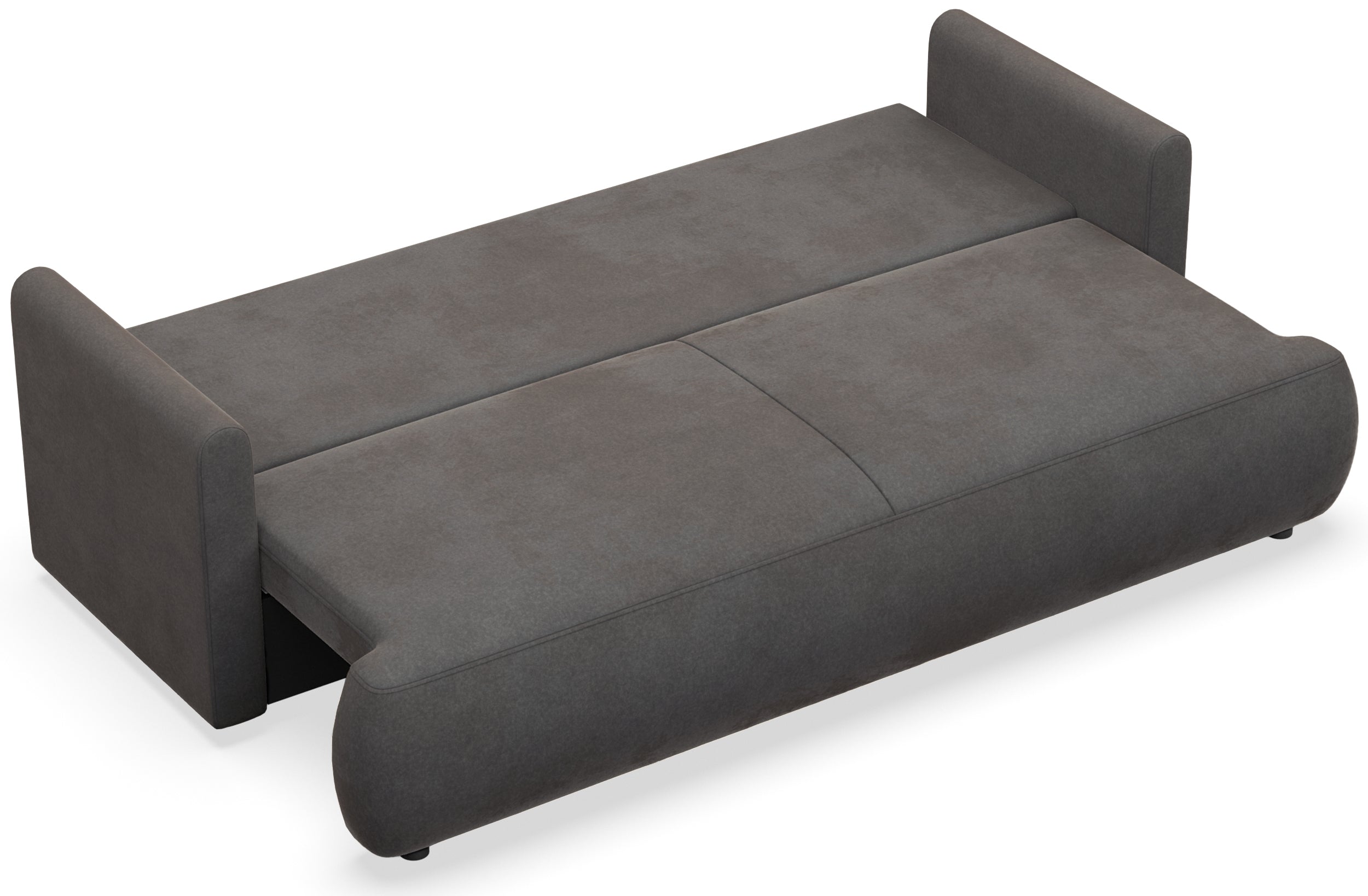 selsey-ovo-mini-schlafsofa-3-sitzer-ausklappbar-stauraum-dunkelgrau-samtvelours image 2