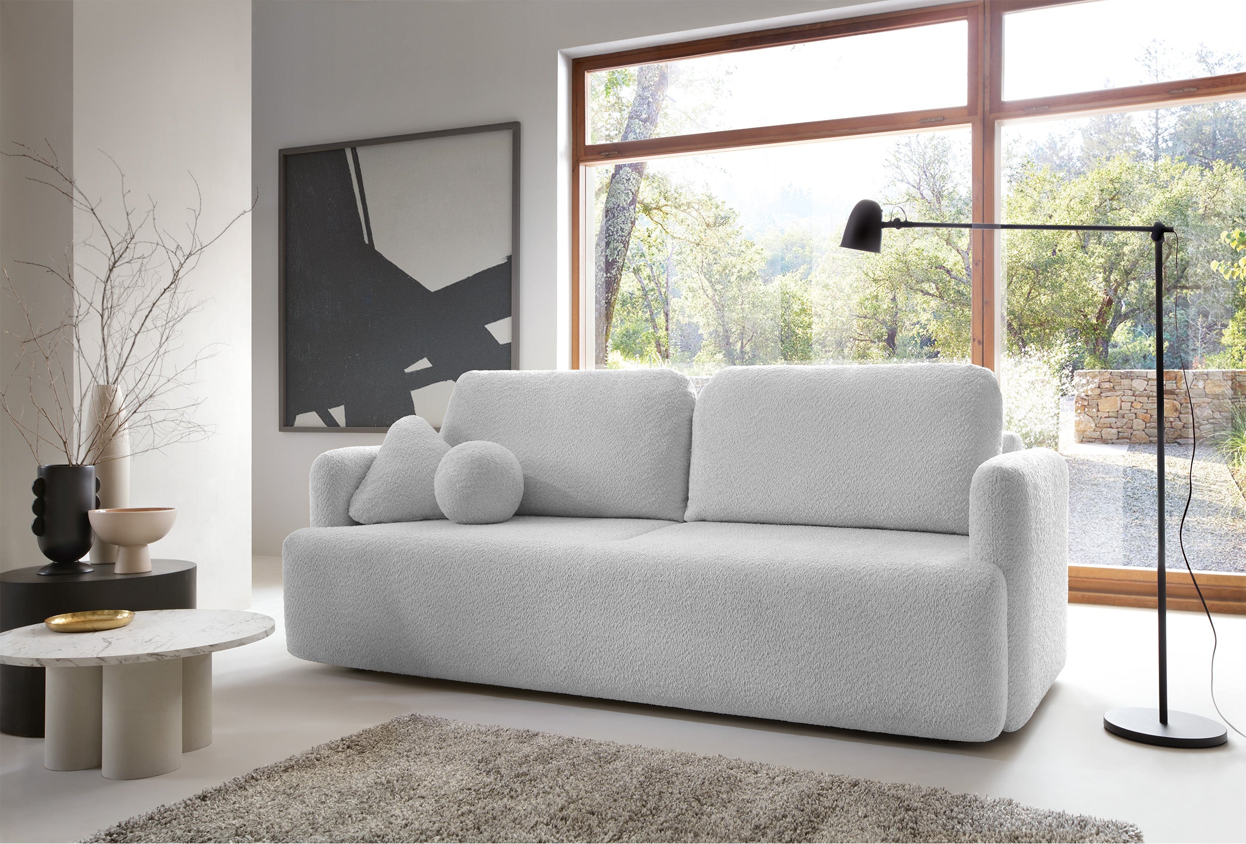 selsey-lambina-dreisitziges-ausklappbares-sofa-mit-stauraum-hellgrauer-boucl-sto image 2