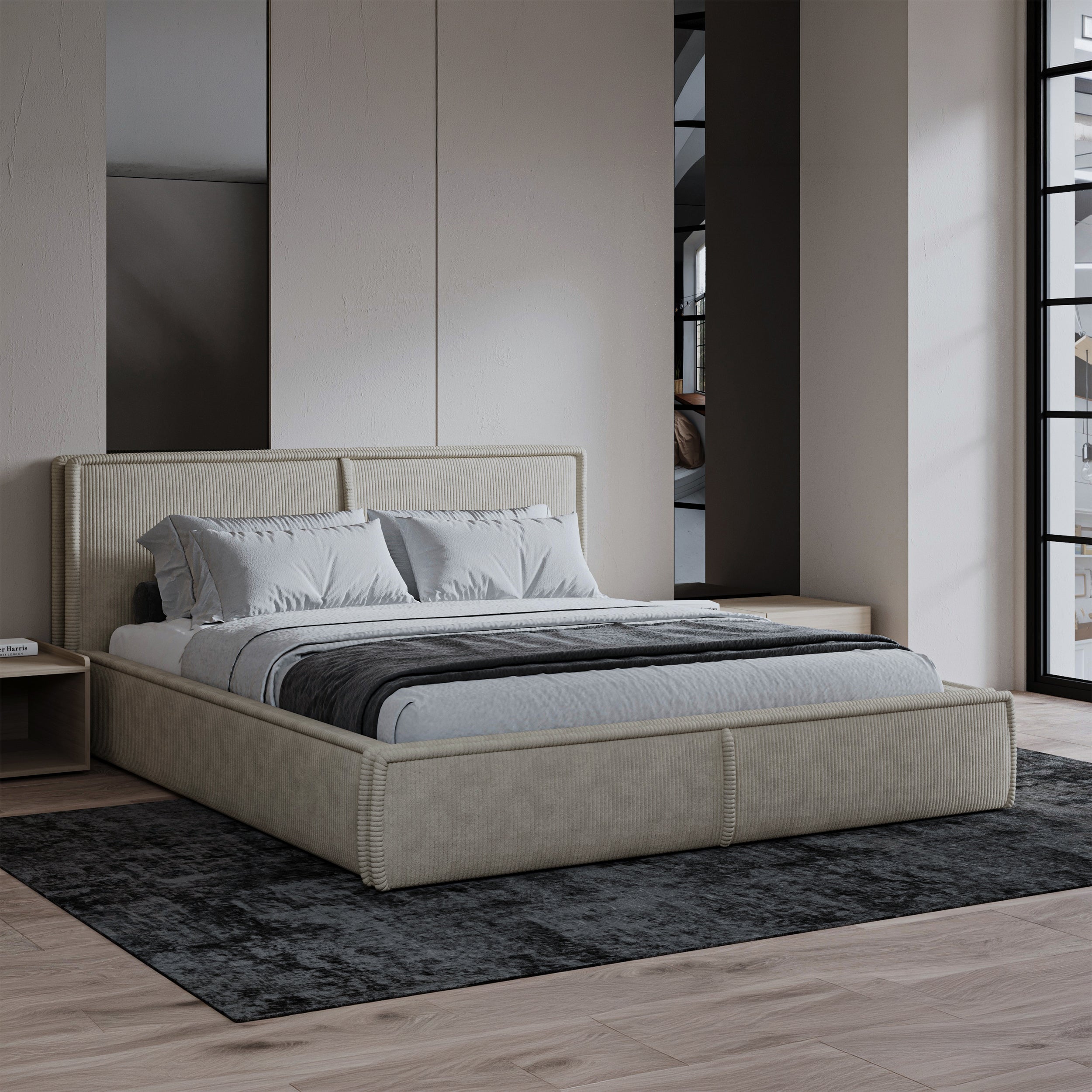selsey-cordo-polsterbett-180x200-cm-mit-stauraum-hellbeige-cordstoff image 2