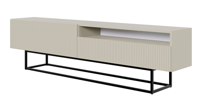 selsey-veldio-tv-schrank-175-cm-grau-beige-gefr-ste-front-nische-schwarze-beine image 5