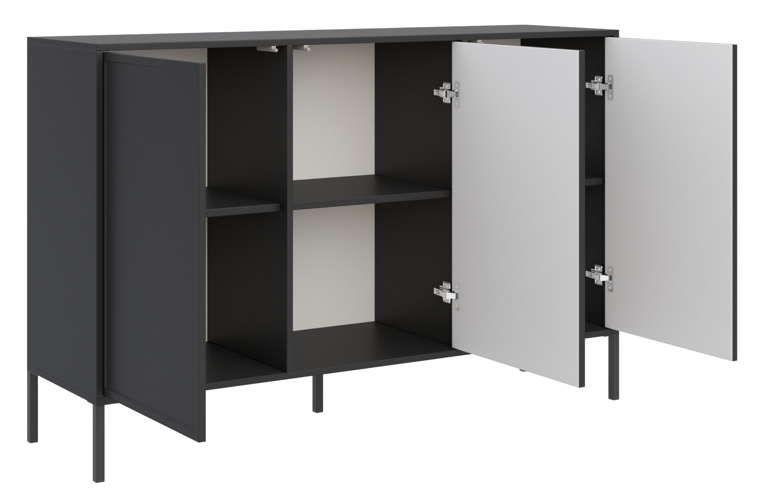 selsey-velveto-dreit-rige-kommode-150-cm-schwarz-push-to-open image 3