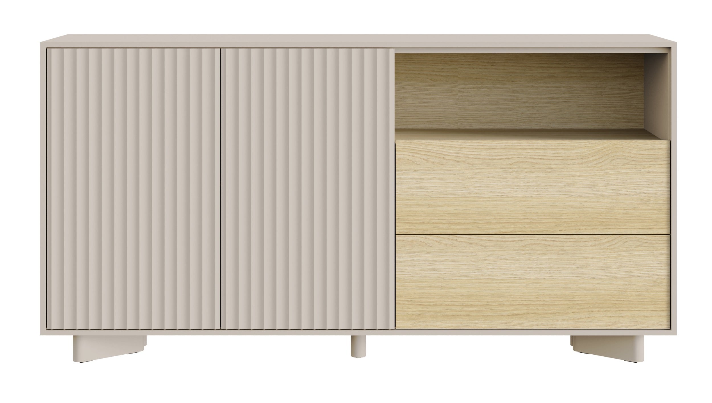 selsey-distria-zweit-rige-kommode-156-cm-mit-schubladen-kaschmir-vicenza-eiche image 4