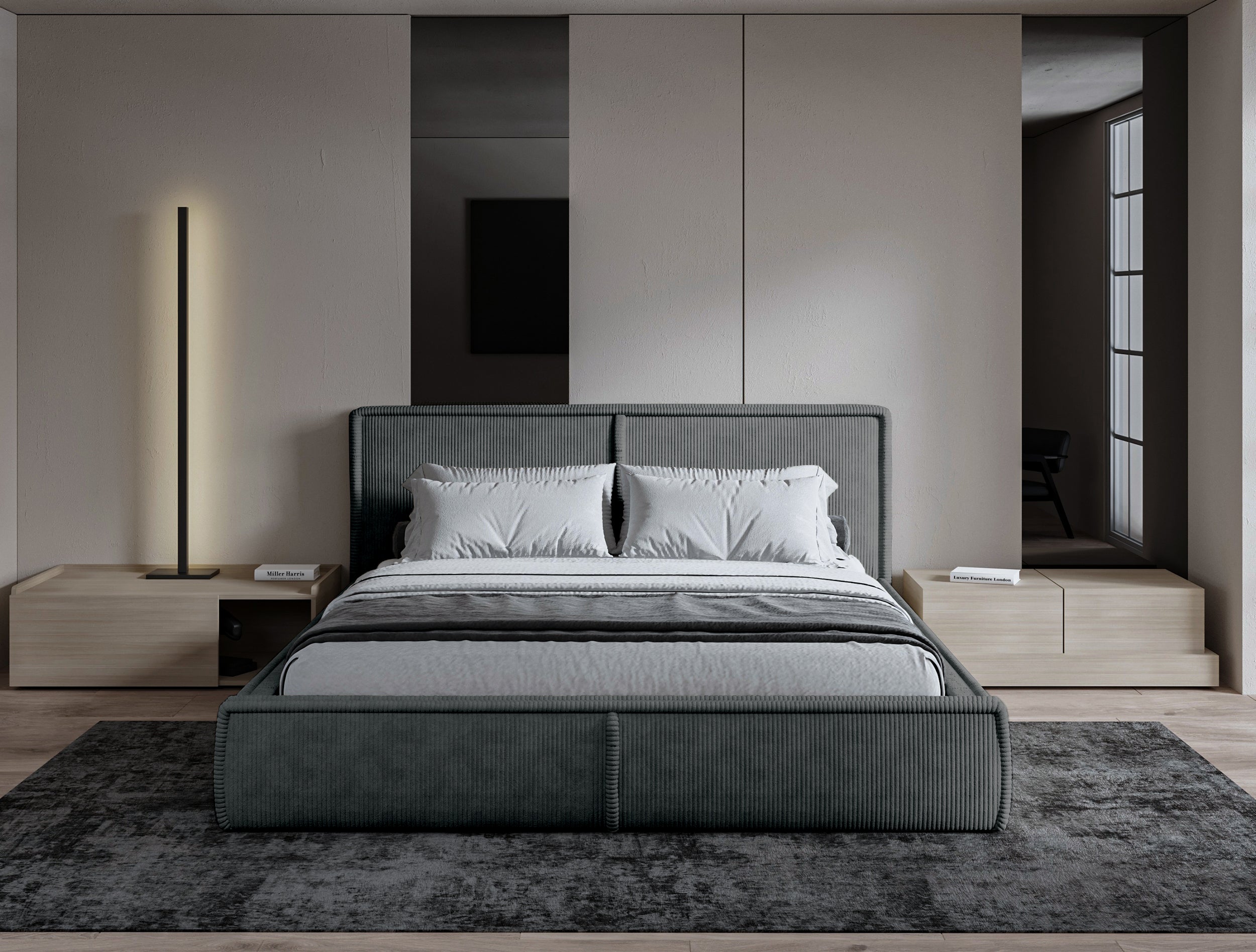 selsey-cordo-gepolstertes-bett-160x200-cm-mit-stauraum-holzlattenrost-grauer-cor image 4