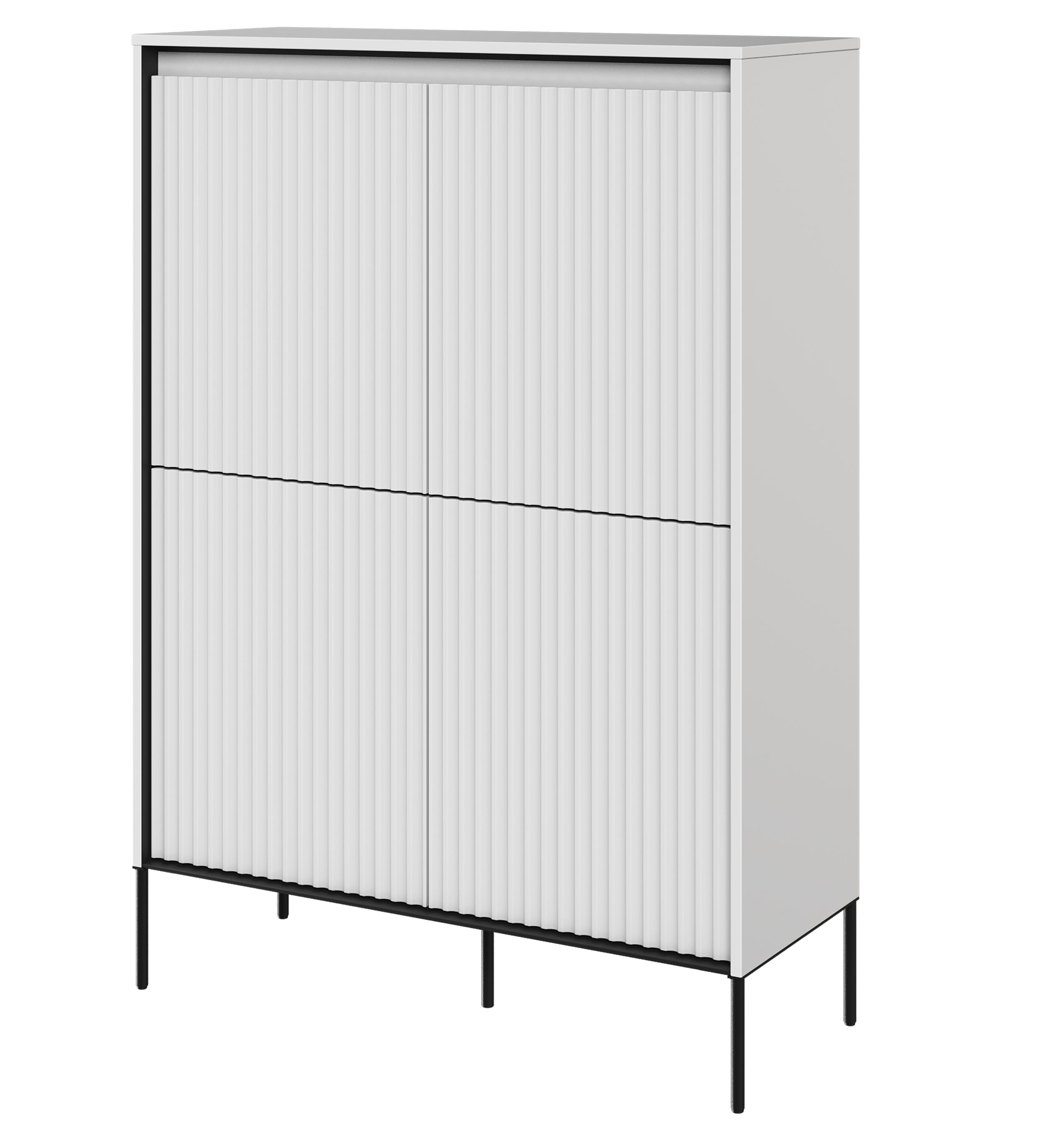 selsey-trend-viert-rige-kommode-hoch-98-cm-mit-led-wei image 1
