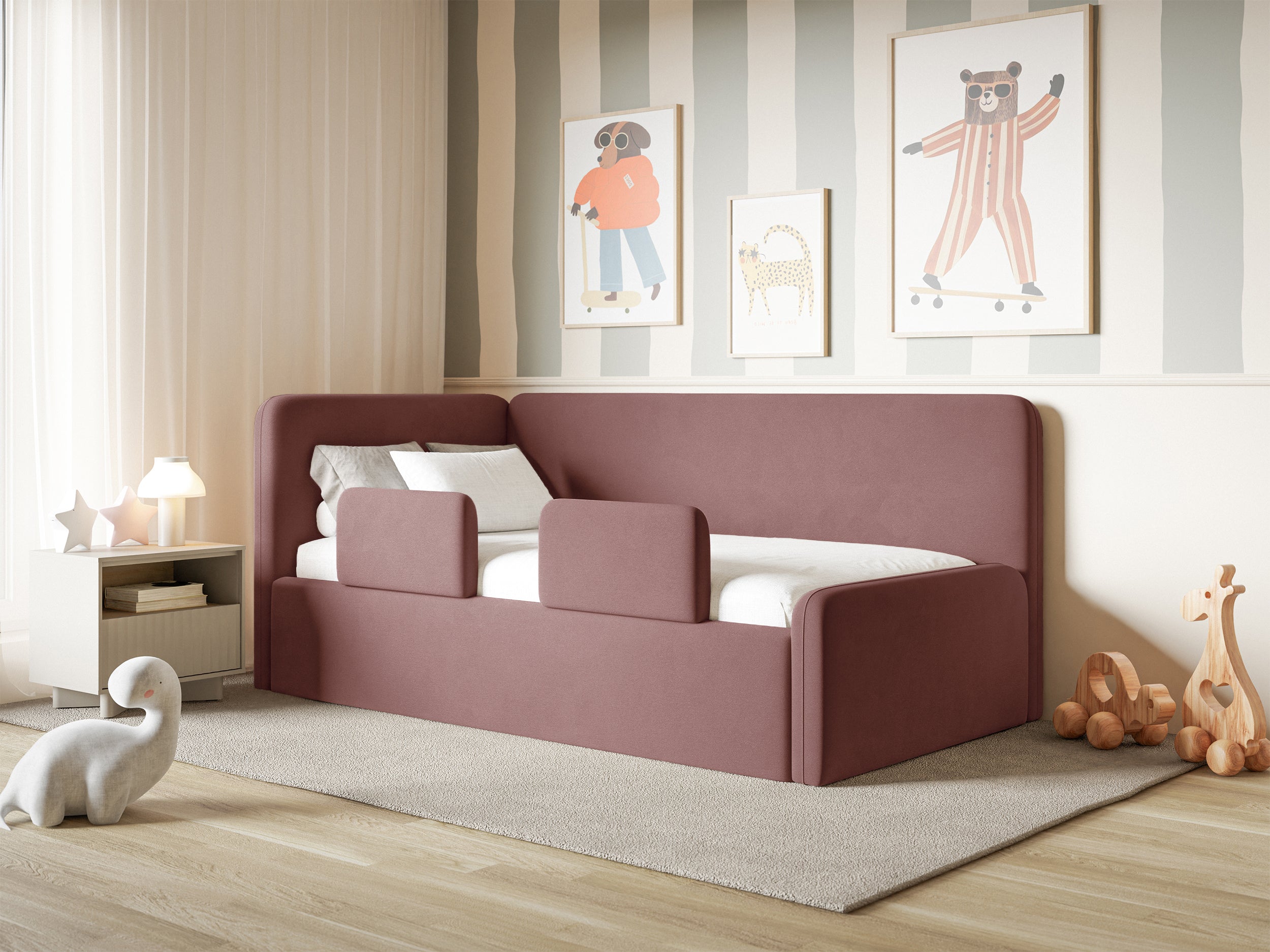 selsey-fanklo-jugendbett-90x200-cm-linksseitig-mit-stauraum-rosa-velours image 2