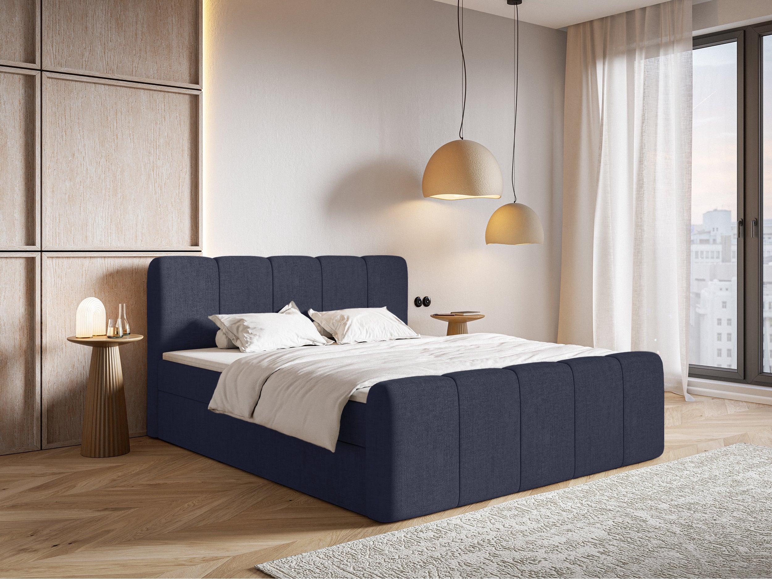 selsey-cloudy-ii-kontinentalbett-140x200-mit-stauraum-topper-marineblau-chenille image 2