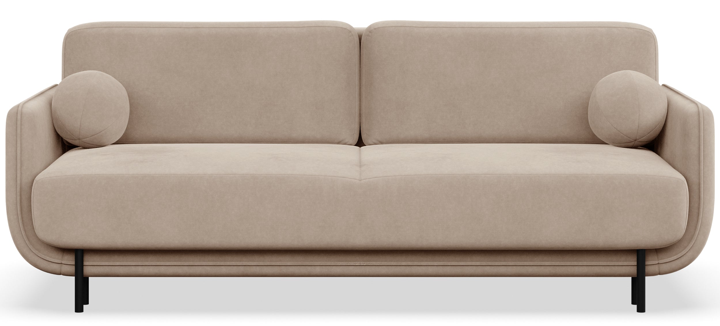 selsey-ovals-dreisitzer-schlafsofa-aus-samt-beige-ausklappbar image 1