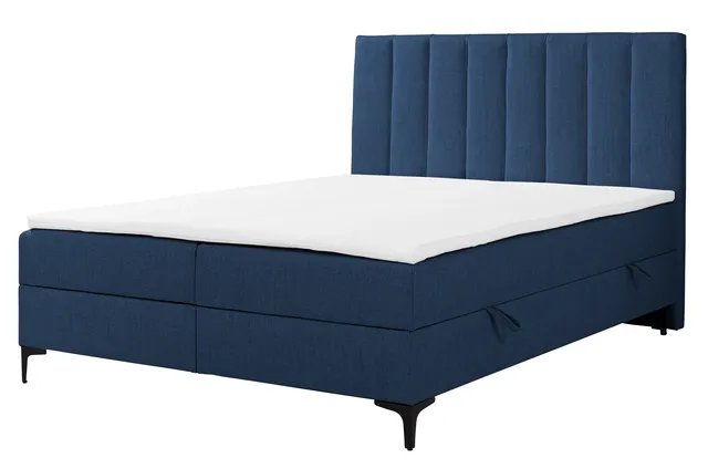 selsey-lorentes-kontinentalbett-140x200-cm-mit-stauraum-und-topper-marineblaues- image 1