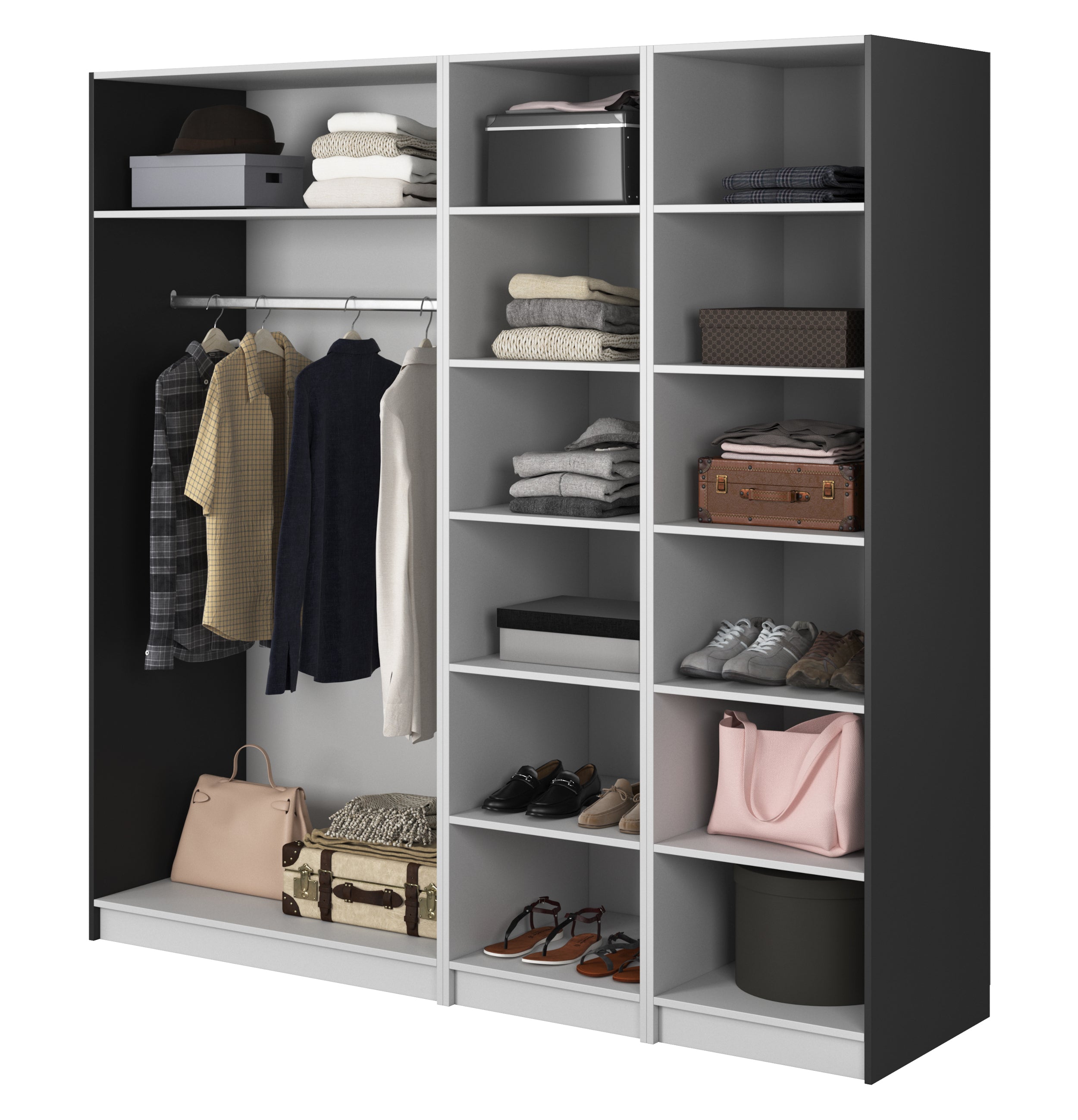 selsey-moonir-kleiderschrank-4-t-rig-200-cm-mit-kleiderstange-und-regalen-schwar image 3
