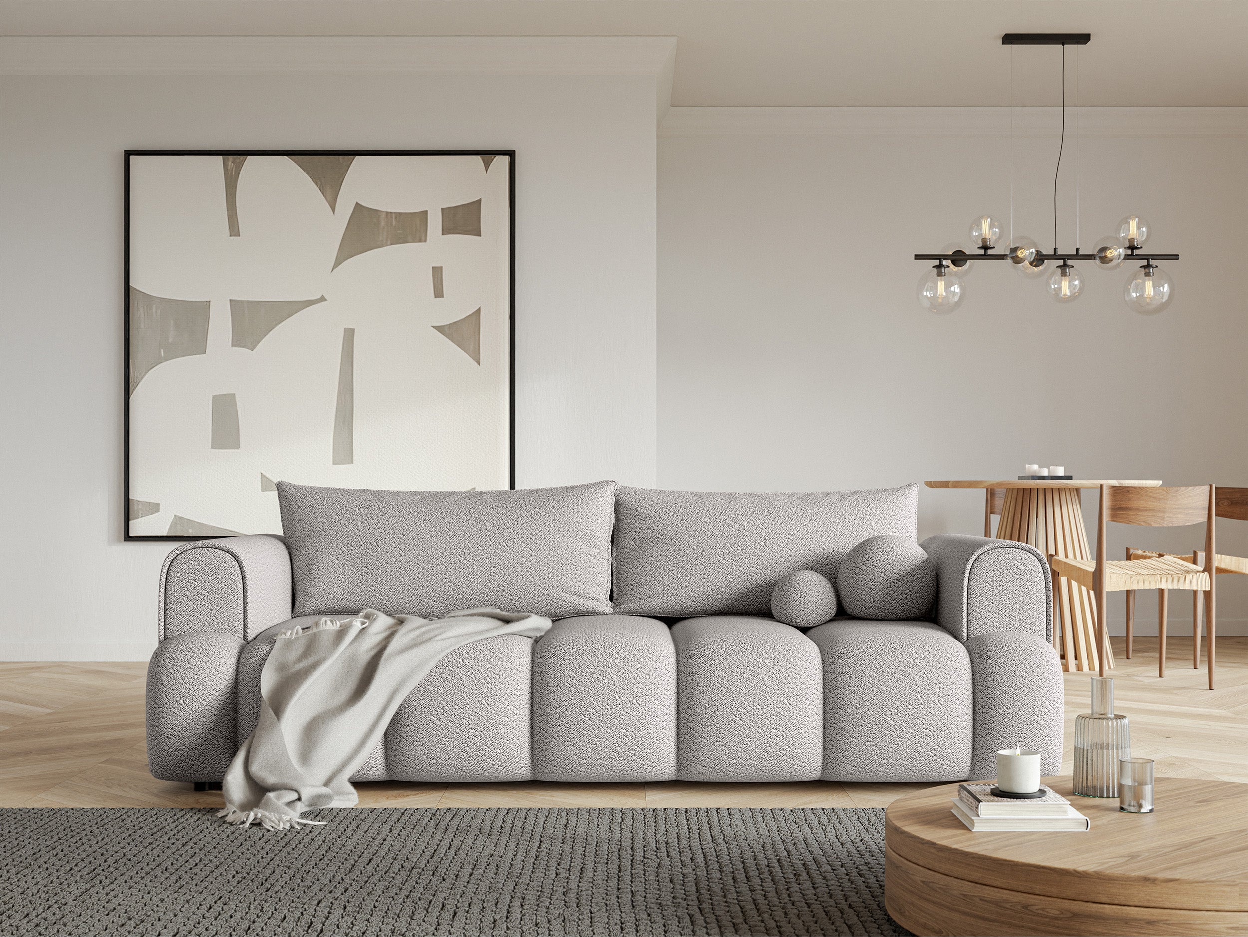 selsey-dandelino-dreisitziges-sofa-mit-schlaffunktion-hellgrau-boucl image 2