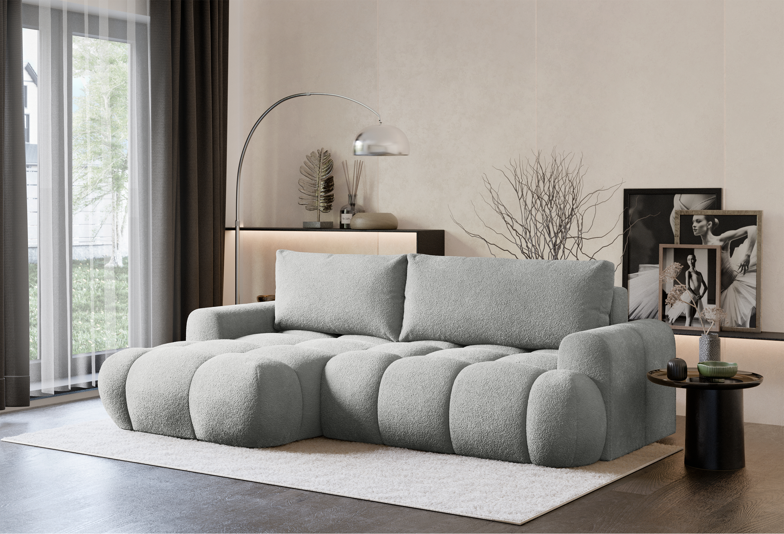 selsey-ombo-mini-ecksofa-mit-schlaffunktion-links-hellgrau-boucl-mit-stauraum image 4