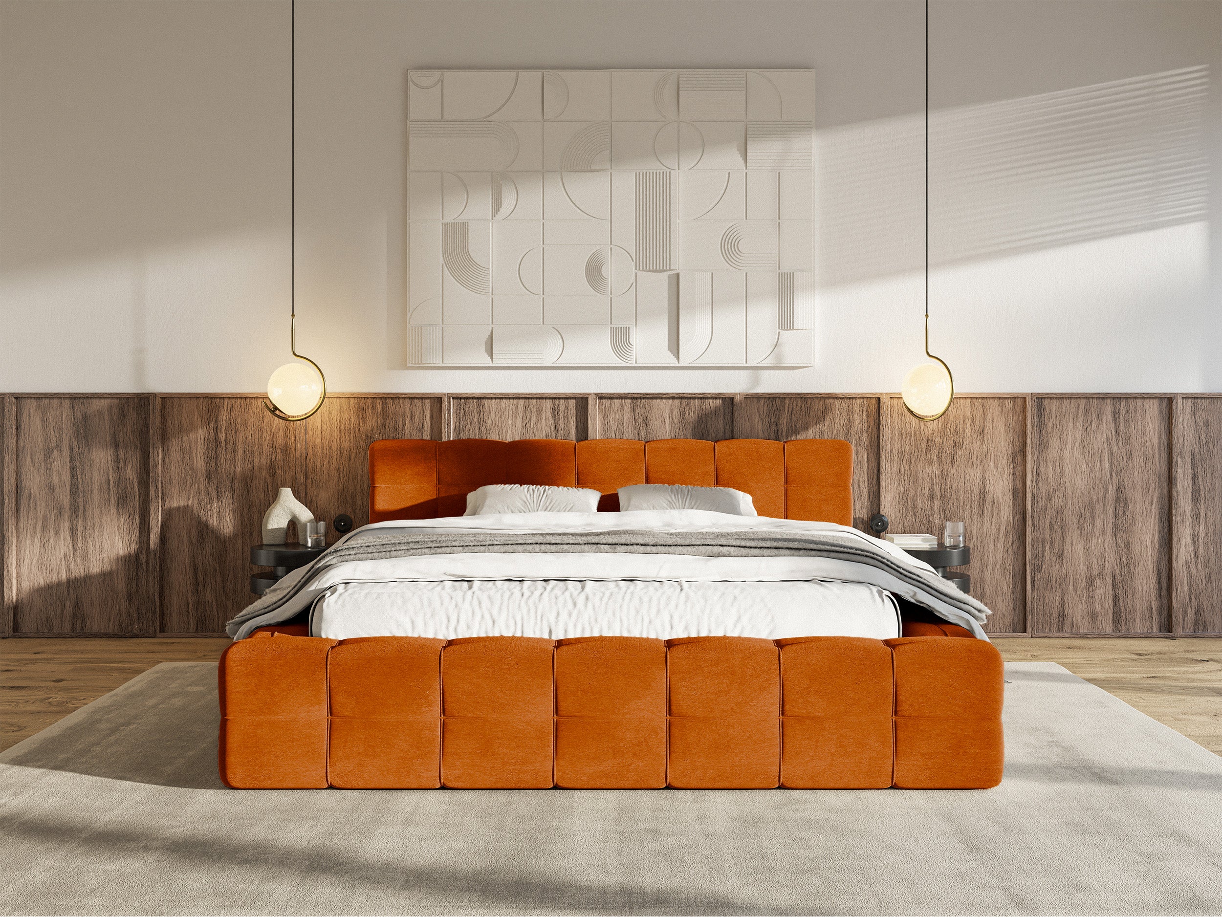 selsey-puffly-polsterbett-180x200-cm-mit-stauraum-samt-kupfer-metallrahmen image 2