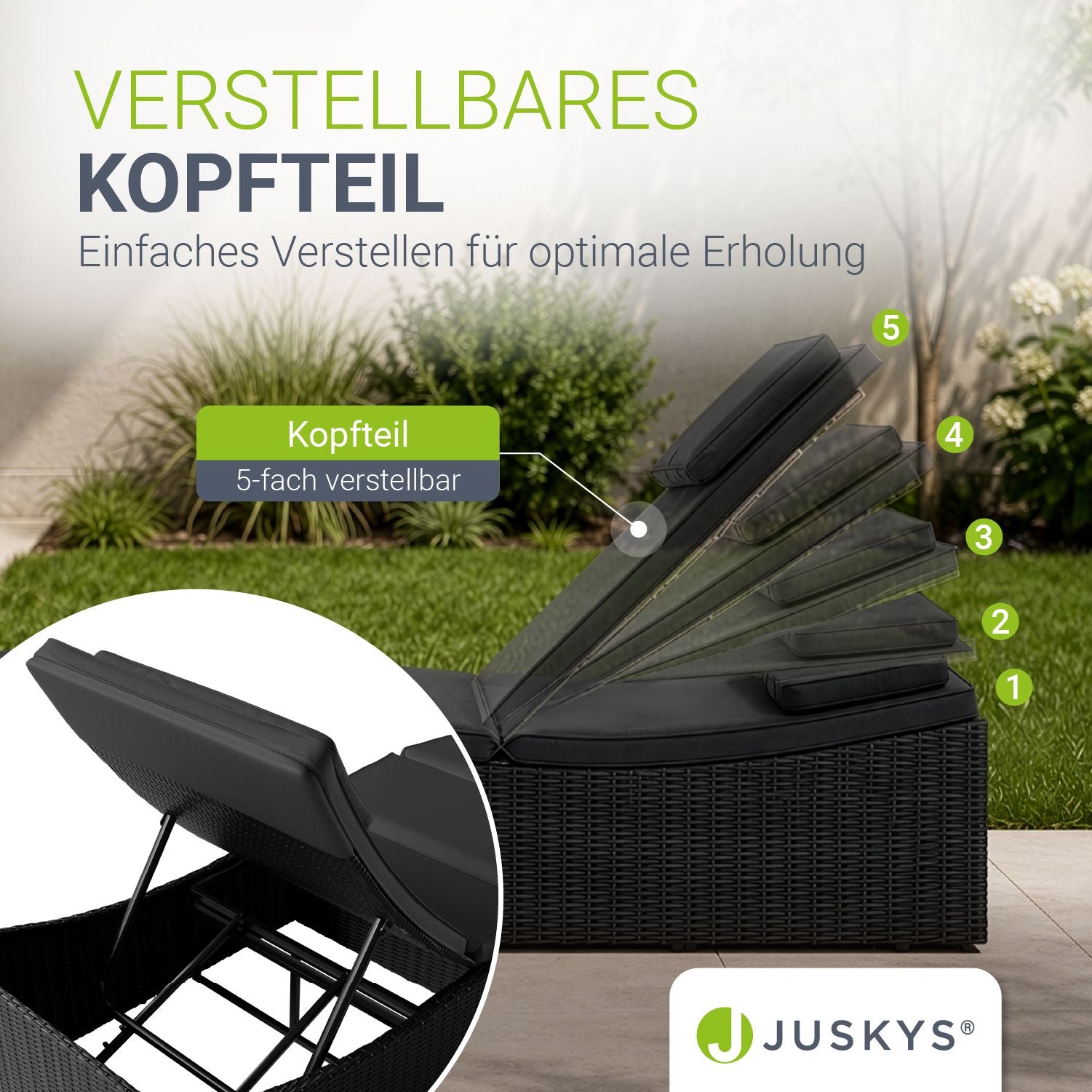 juskys-sonnenliege-lamia-polyrattan-faltbar-mit-auflage-verstellbar image 2