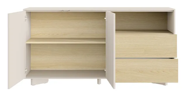 selsey-distria-zweit-rige-kommode-156-cm-mit-schubladen-kaschmir-vicenza-eiche image 1