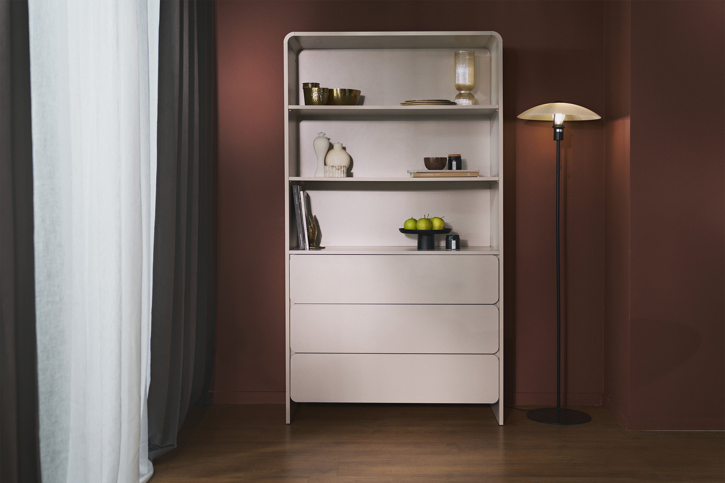 selsey-lummo-regal-100-cm-mit-drei-schubladen-kaschmir image 7
