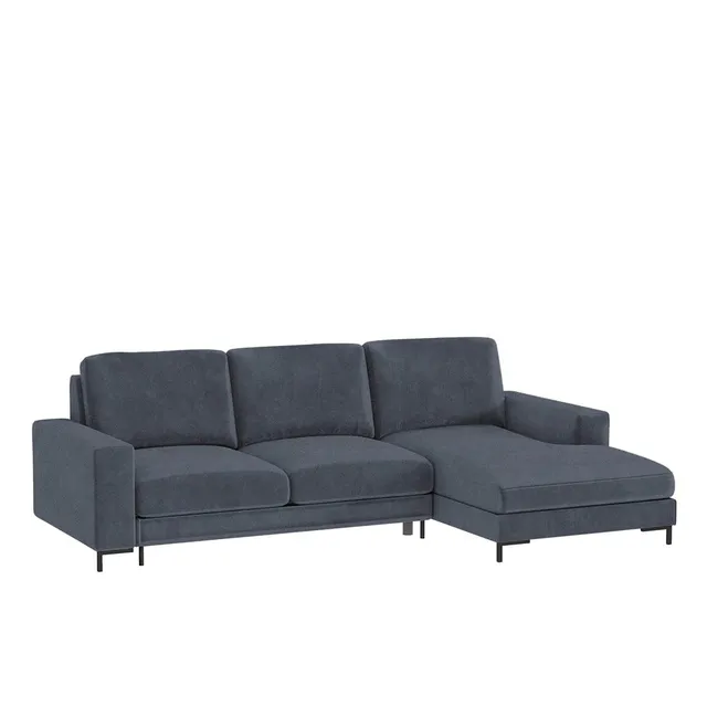 selsey-mokpeo-ecksofa-l-form-rechtsseitig-mit-schlaffunktion-dunkelblauer-samt image 1