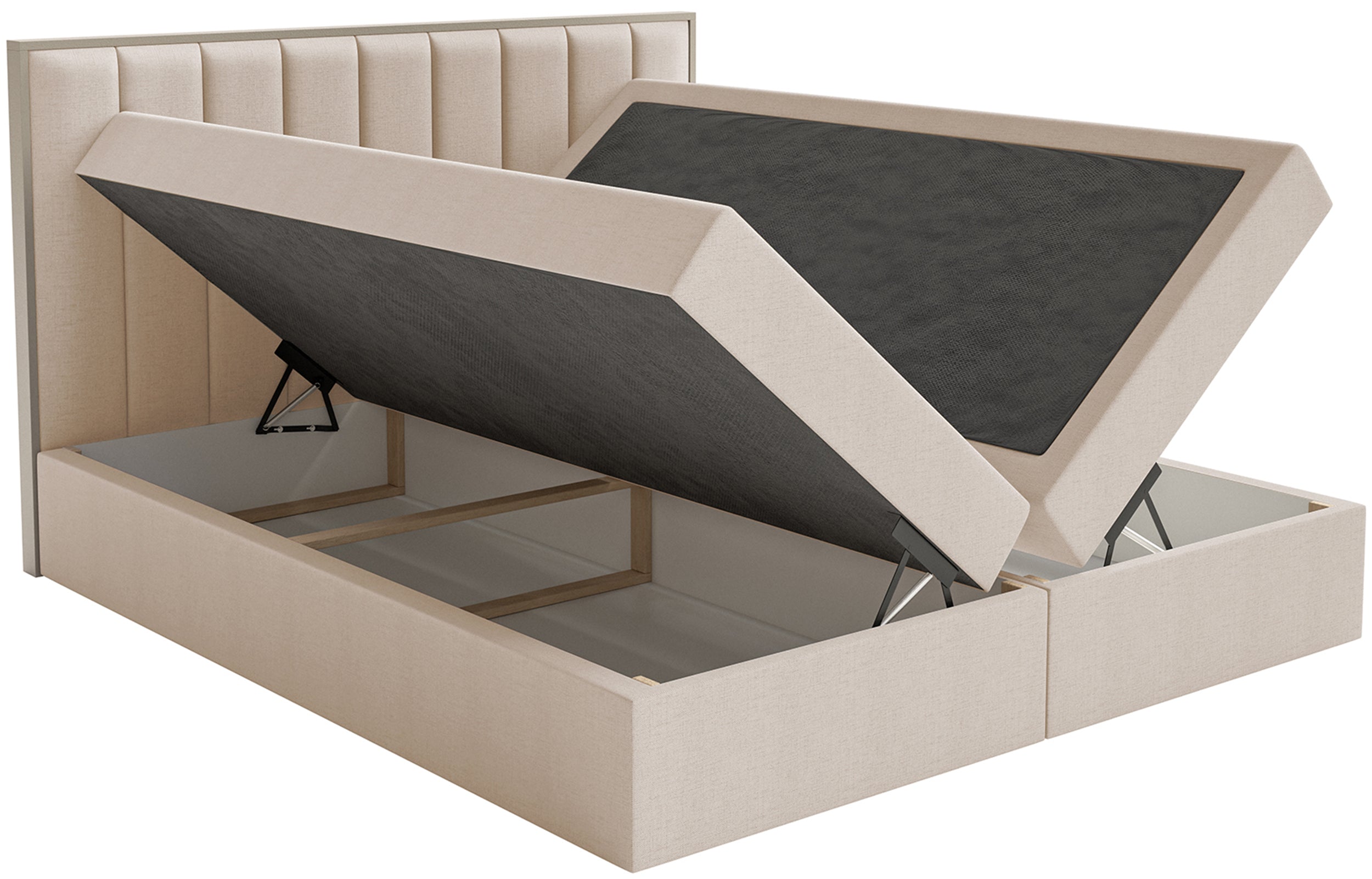 selsey-togents-kontinentalbett-140x200-cm-mit-stauraum-und-topper-beige-chenille image 6