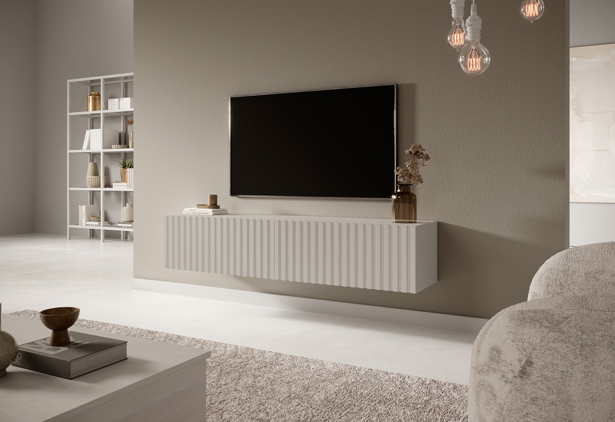 selsey-telire-tv-schrank-138-6-cm-mit-lamellenfront-grau-beige image 5
