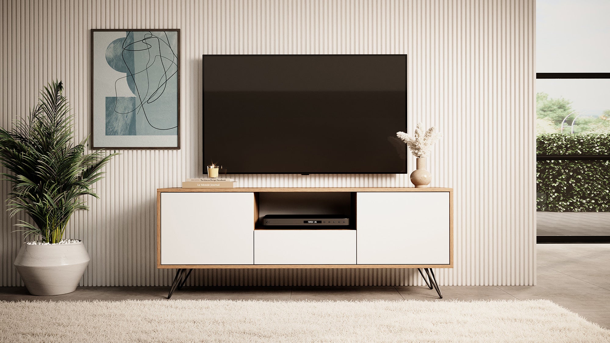 selsey-ploystea-tv-schrank-137-cm-wotan-eiche-wei-mit-beleuchtung image 7