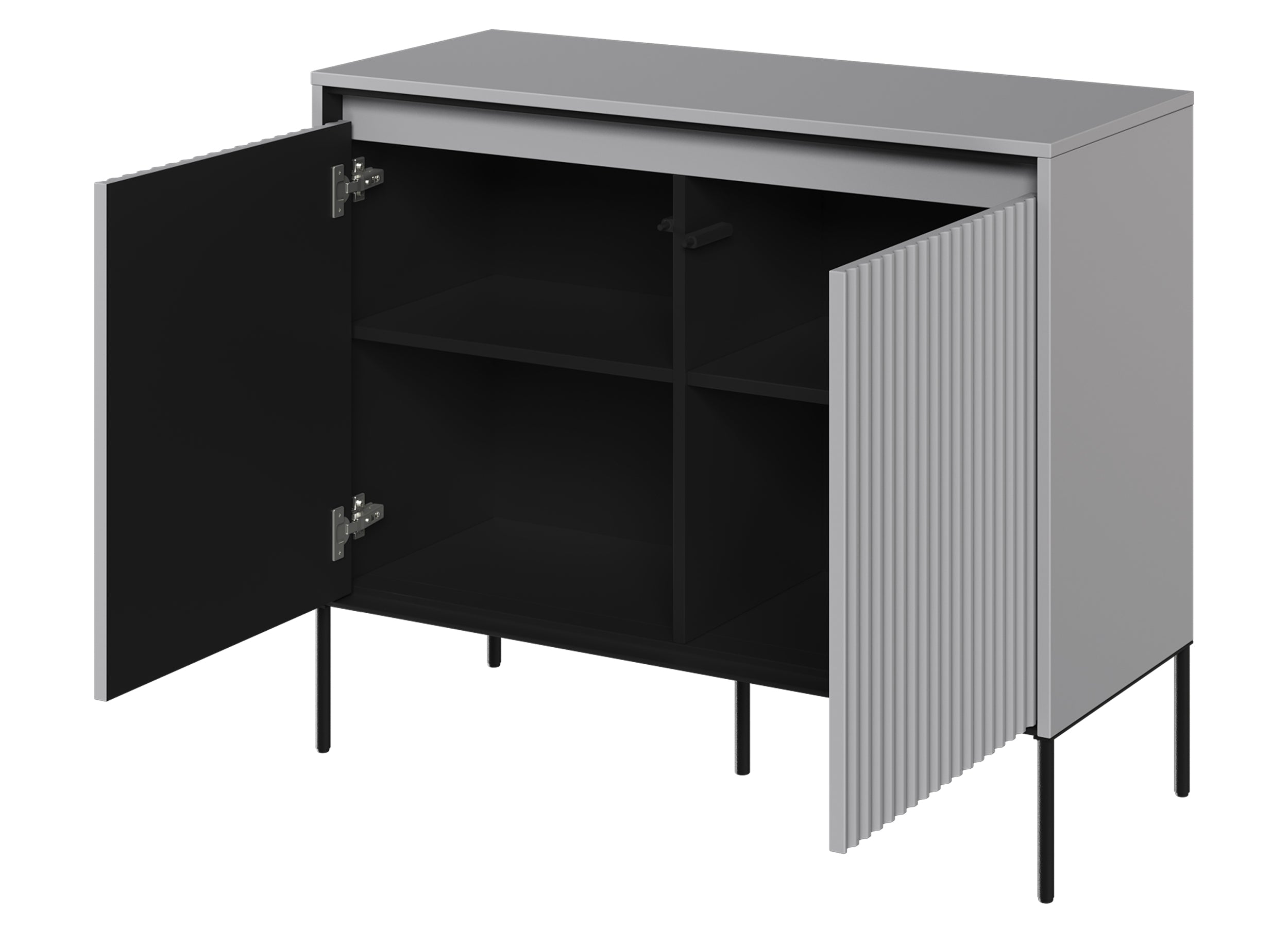 selsey-trend-kommode-98-cm-zweit-rig-grau-mit-led image 3