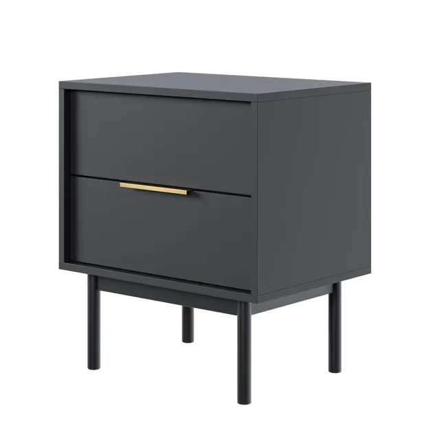 selsey-viviaro-nachttisch-mit-zwei-schubladen-54-cm-schwarz image 1