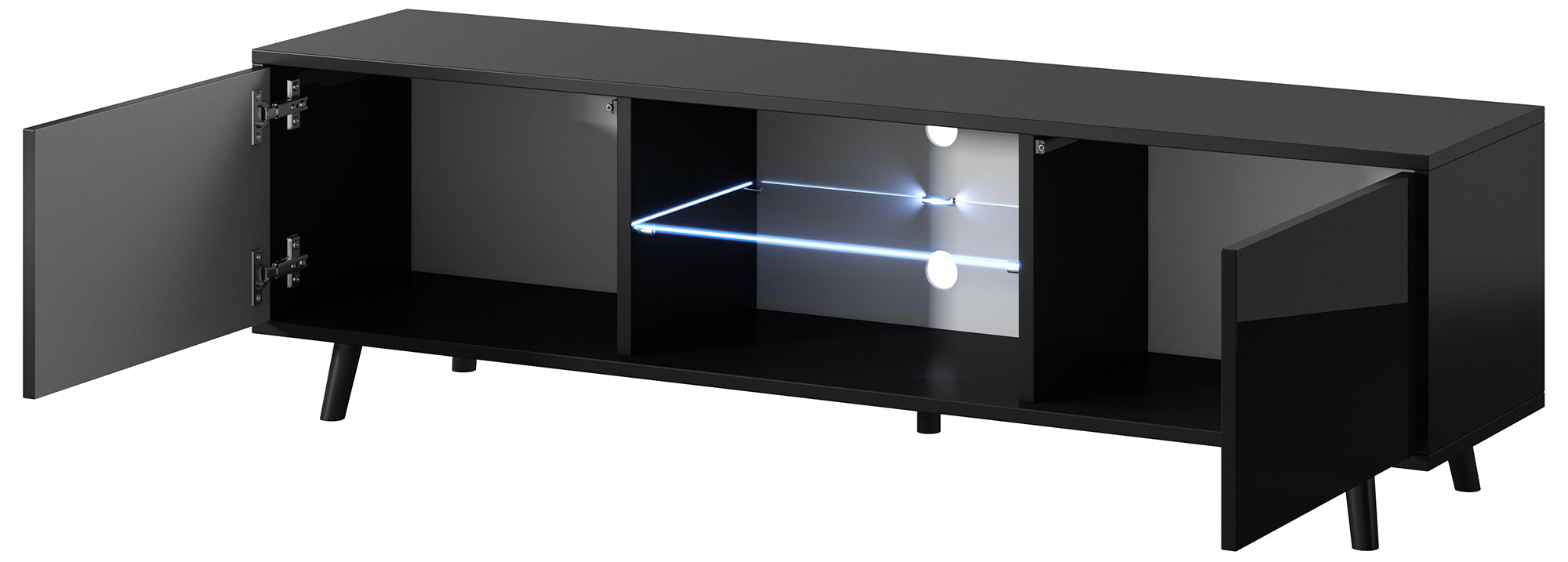 selsey-lefyr-tv-schrank-140-cm-matt-schwarz-hochglanz-schwarz image 6