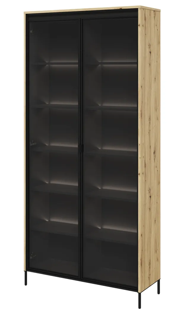 selsey-trend-zweifl-geliger-schrank-92-cm-mit-led-artisan-eiche image 1
