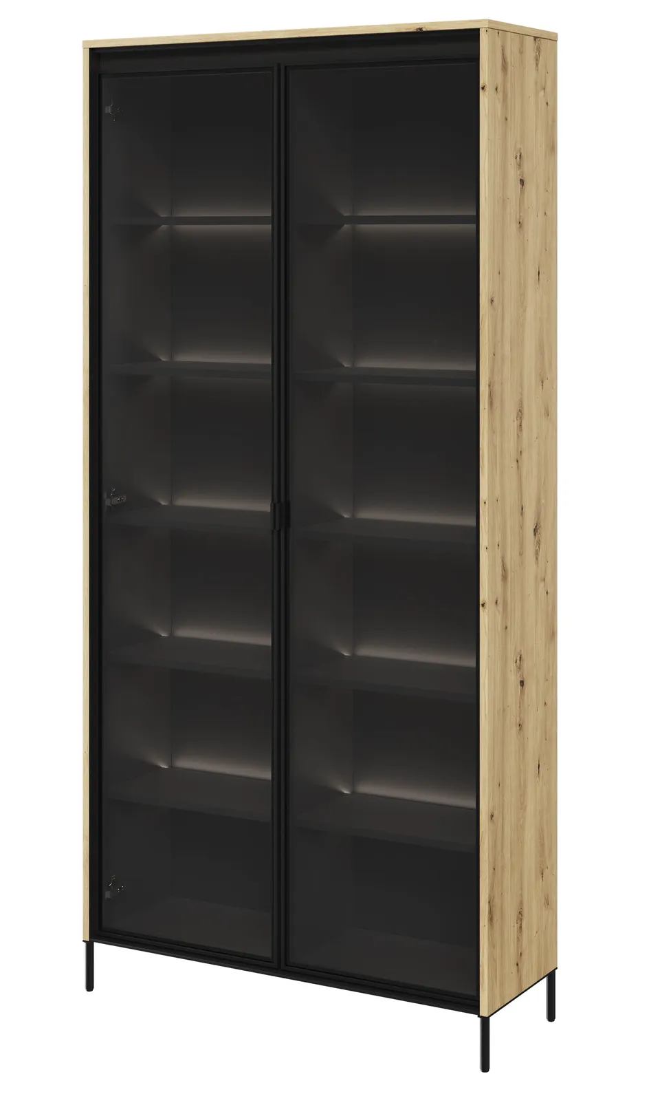 selsey-trend-zweifl-geliger-schrank-92-cm-mit-led-artisan-eiche image 1