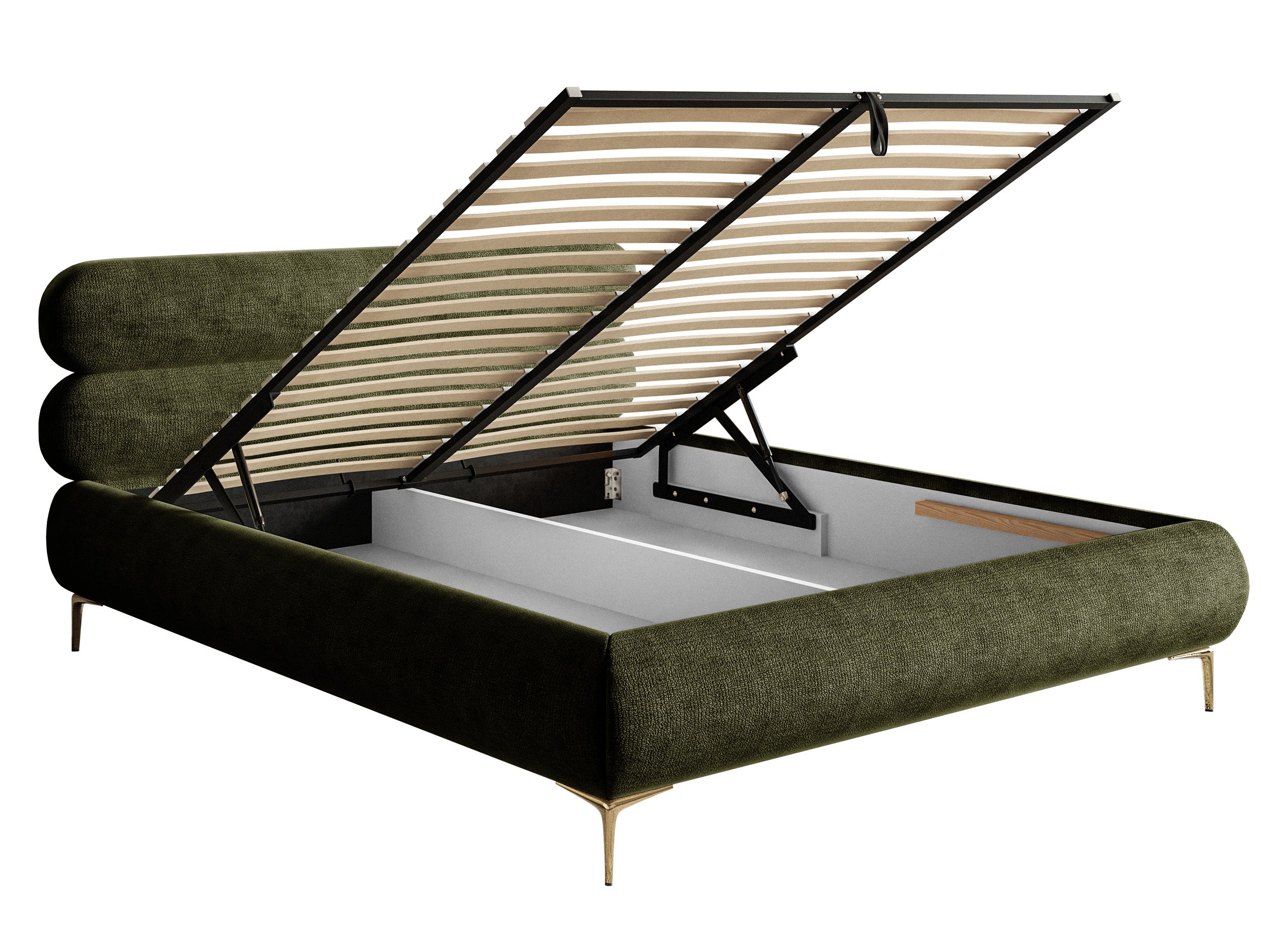 selsey-roule-polsterbett-140x200-cm-mit-stauraum-olivgr-ner-chenille-goldene-bei image 7