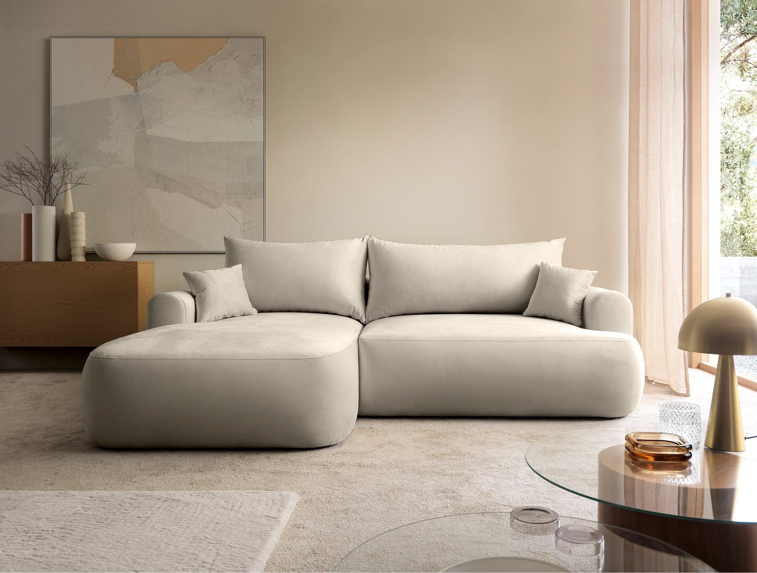 selsey-ovo-ecksofa-l-form-links-mit-schlaffunktion-und-stauraum-hellbeiger-samtv image 2