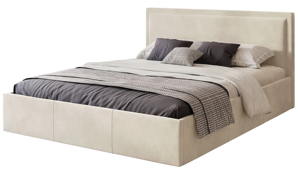 selsey-soave-polsterbett-140x200-cm-mit-stauraum-metallrahmen-cremefarbener-samt image 1