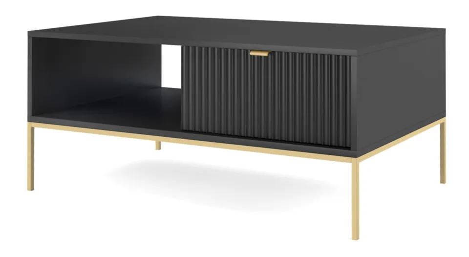 selsey-vellore-couchtisch-104x68-cm-schwarz-geriffelte-front-goldenes-gestell image 1