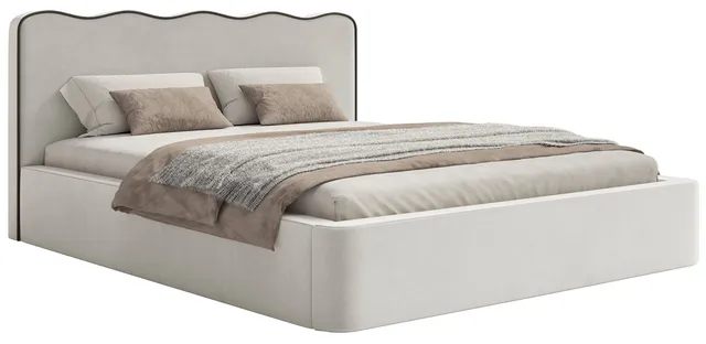 selsey-duney-polsterbett-140x200-cm-mit-stauraum-hellbeiger-samt image 1