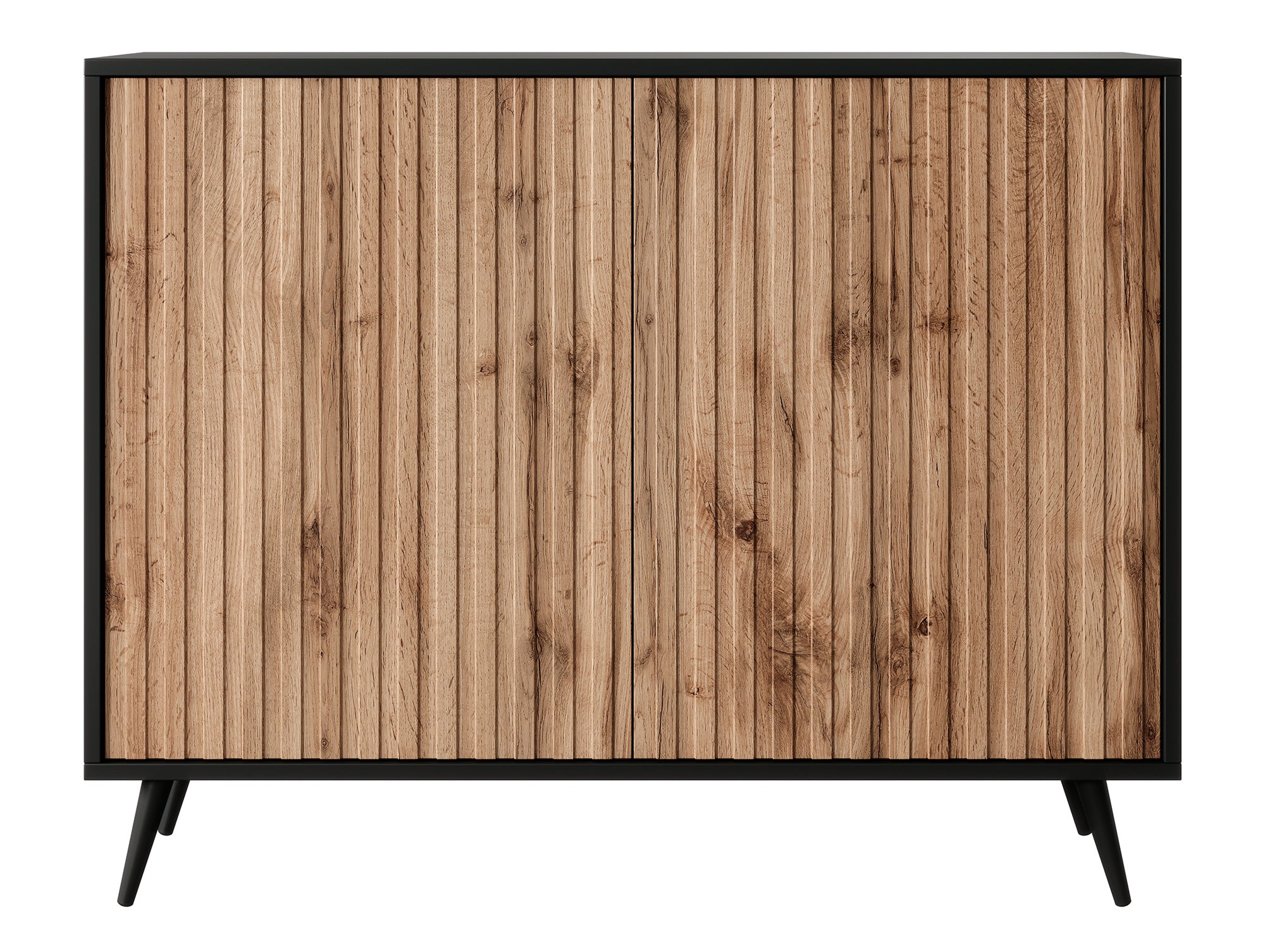selsey-bello-kommode-mit-lamellenfronten-104-cm-schwarz-wotan-eiche image 8