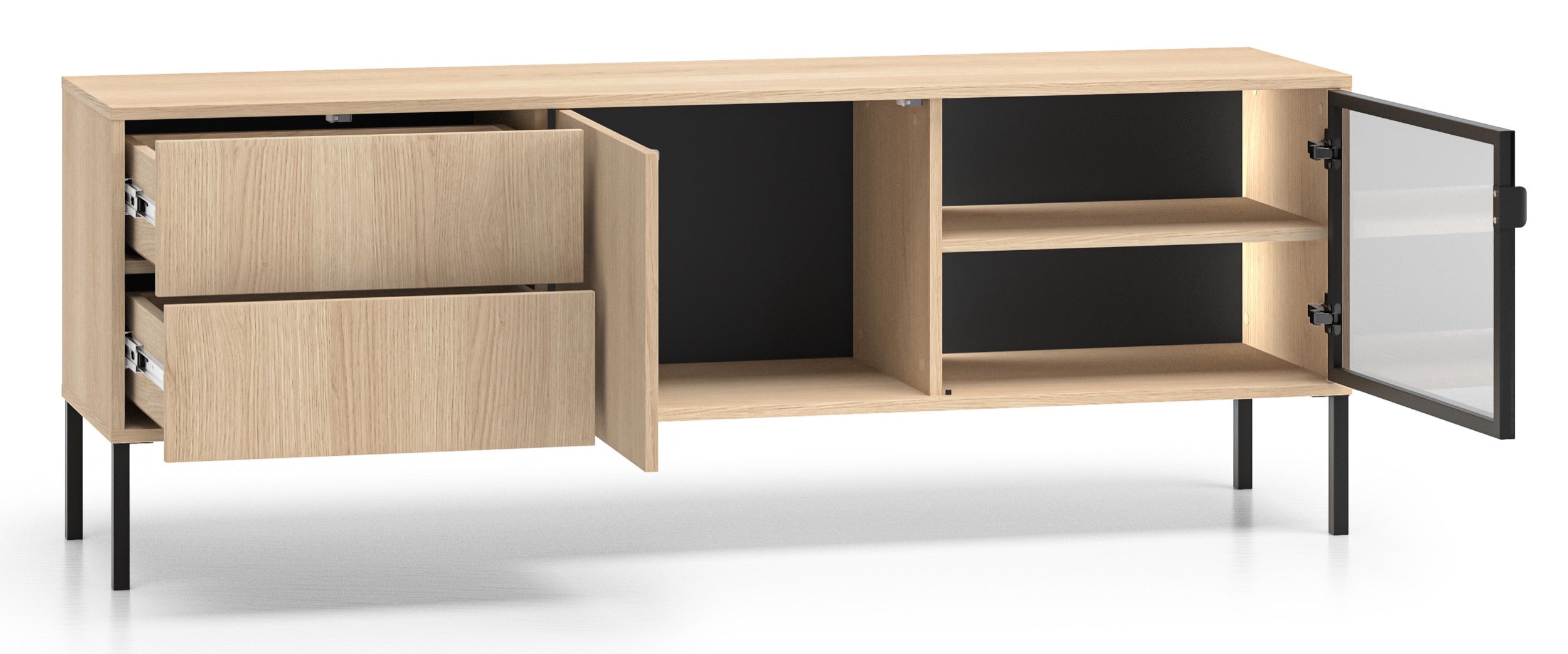 selsey-barnee-tv-kommode-160-cm-zweit-rig-mit-schubladen-und-beleuchtung-lindber image 3
