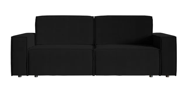 selsey-copertino-schlafsofa-3-sitzer-schwarz-ausziehbar-wasserabweisender-velour image 1