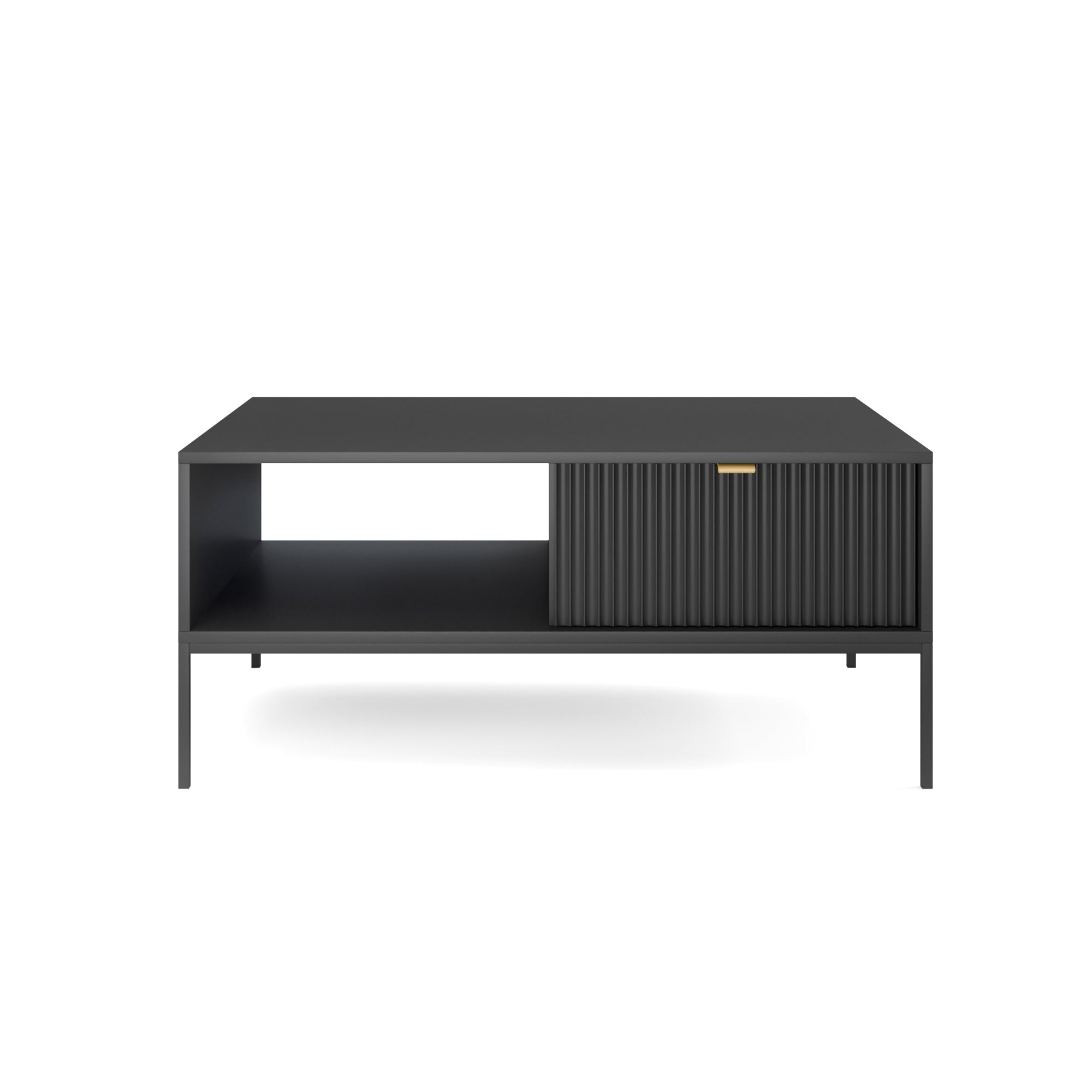 selsey-vellore-couchtisch-104x68-cm-schwarz-mit-rillen-front-und-goldgriff image 3