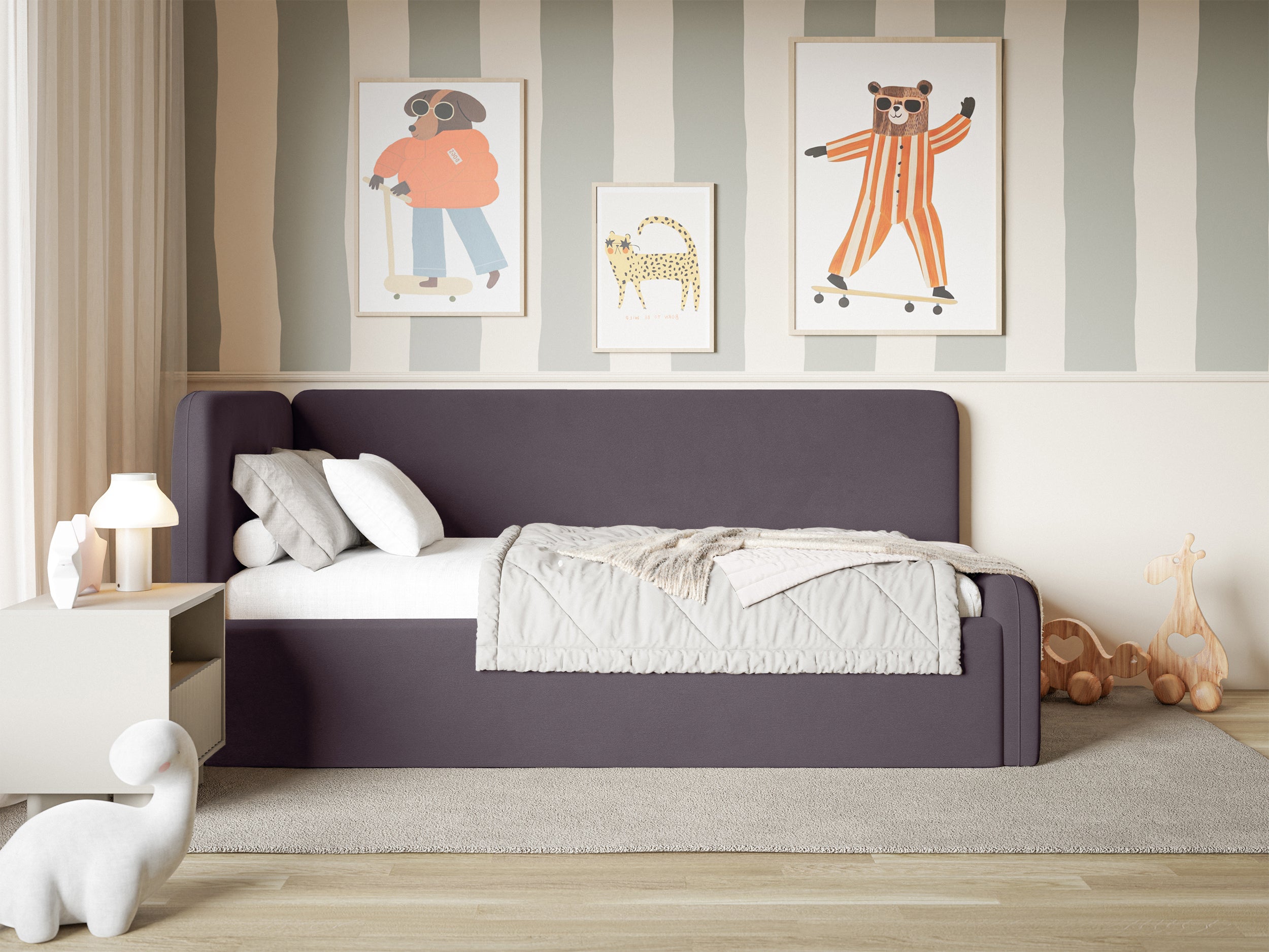 selsey-fanklo-jugendbett-120x200-cm-links-mit-stauraum-violetter-velours image 4