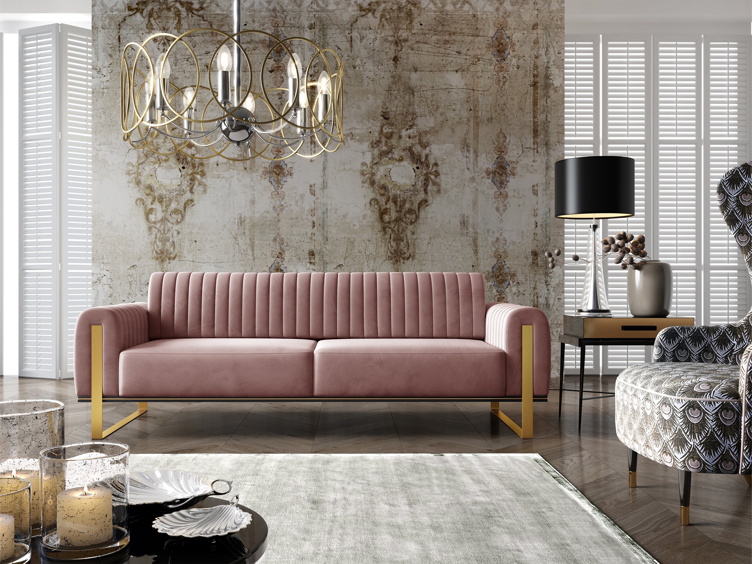 selsey-parissa-dreisitziges-sofa-3-sitzer-rosa-velours image 3