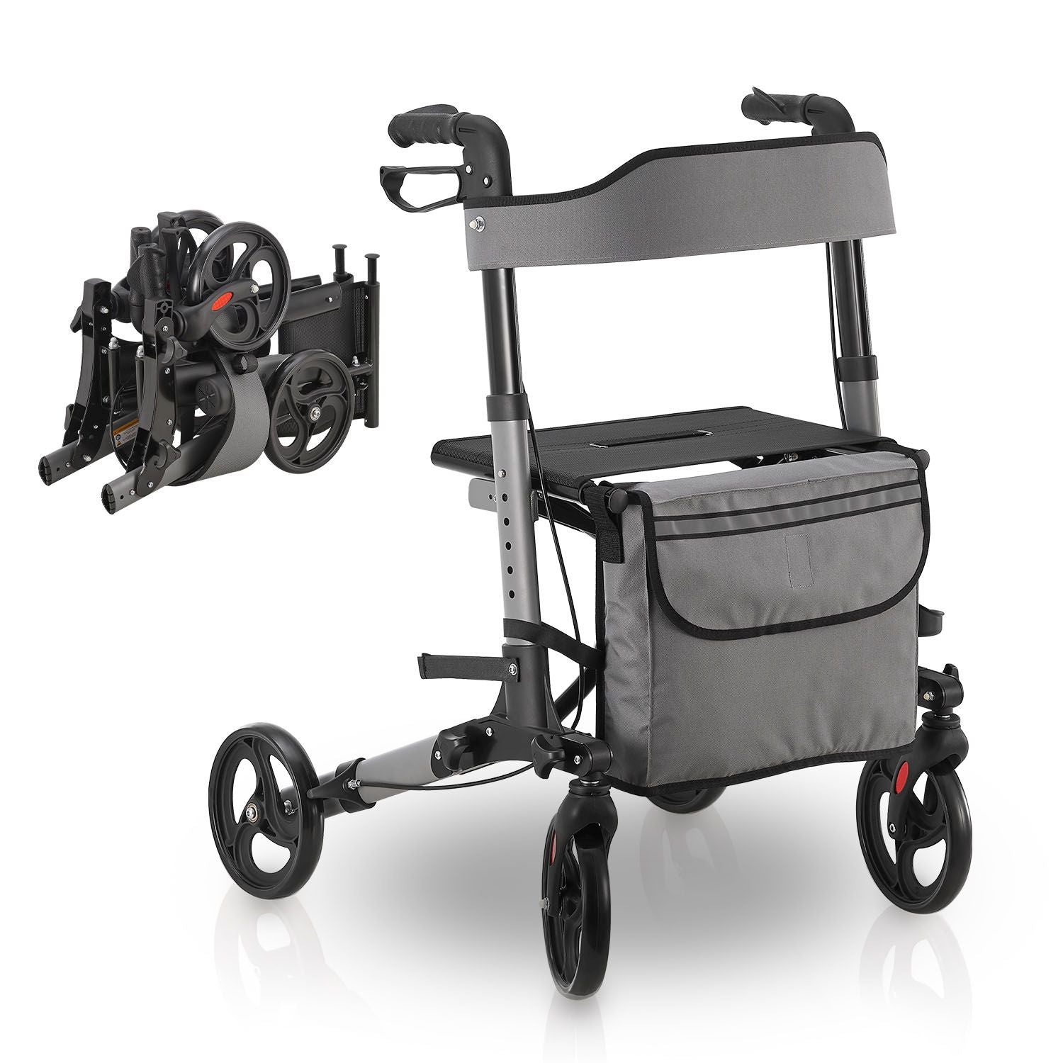 juskys-aluminium-rollator-vital-mit-sitz-klappbar-schwarz image 1