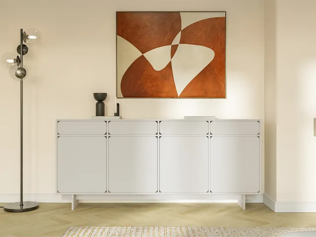 selsey-wuwu-kommode-200-cm-mit-vier-schubf-chern-grau-beige image 1