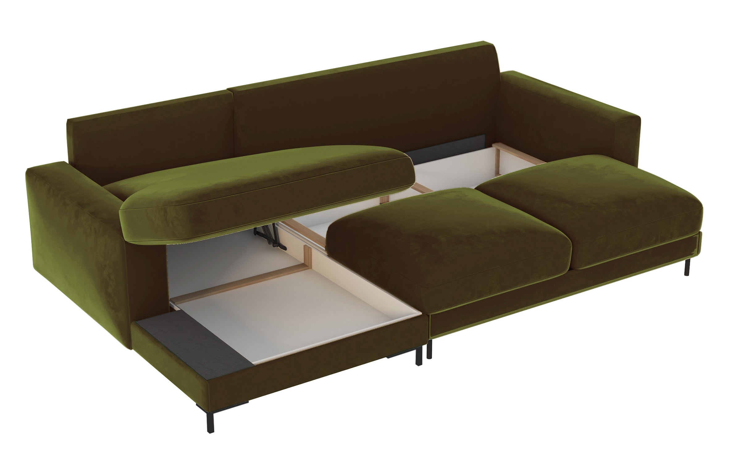 selsey-mokpeo-ecksofa-l-links-mit-schlaffunktion-olivfarbener-samt-2-stauraumf-c image 3