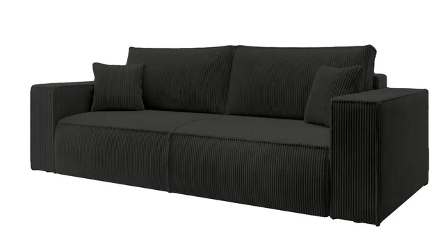 selsey-farese-dreisitziges-schlafsofa-mit-stauraum-schwarzer-cordstoff image 1