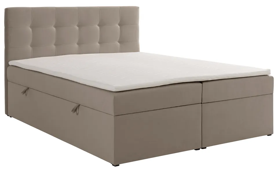 selsey-ronneo-kontinentalbett-180x200-cm-grau-beige-samt-mit-stauraum-und-topper image 1