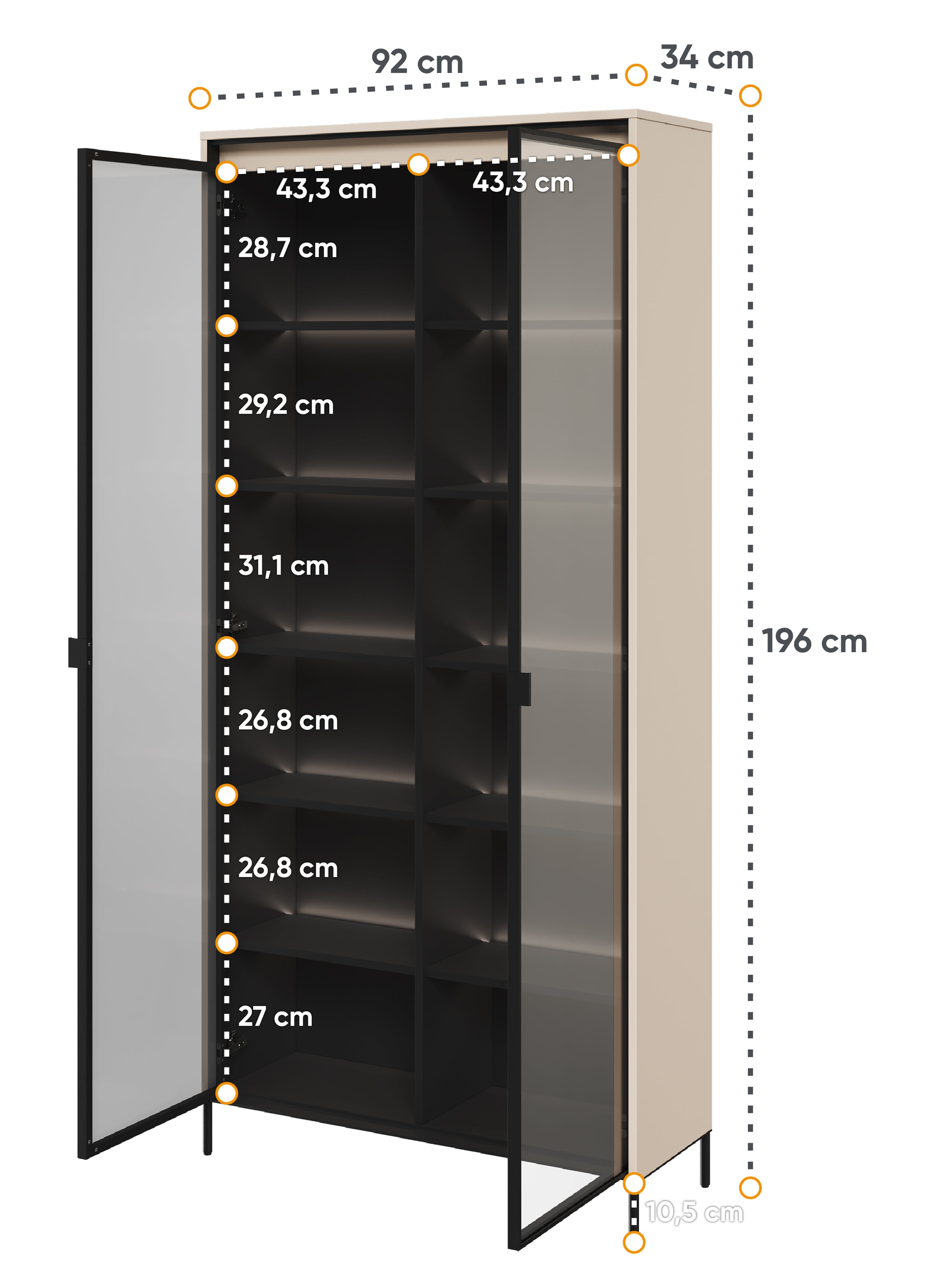 selsey-trend-zweifl-geliger-schrank-92-cm-mit-led-beige image 5