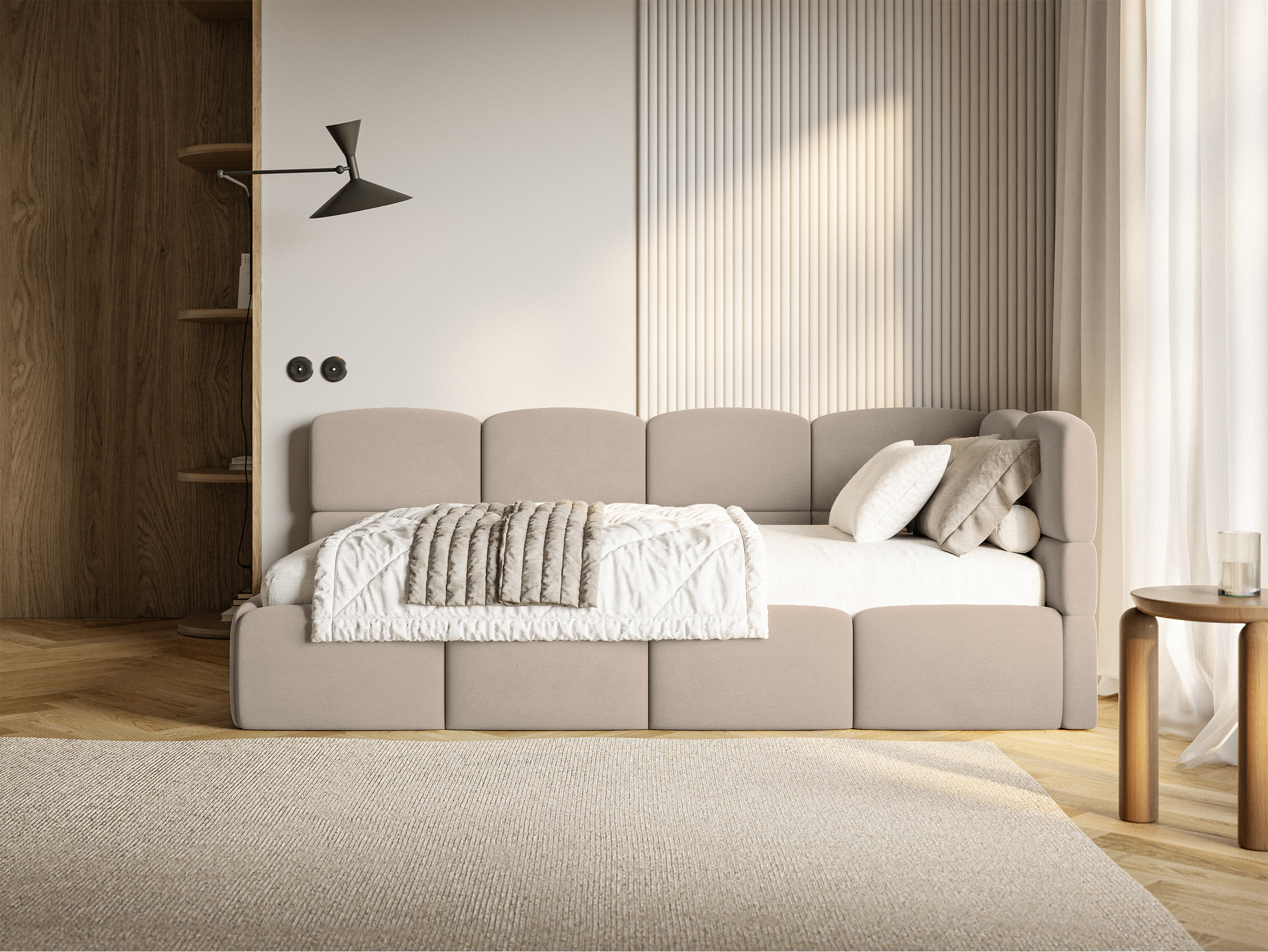 selsey-cloudy-jugendbett-120x200-cm-rechts-beige-velours-mit-matratze-stauraum-g image 6