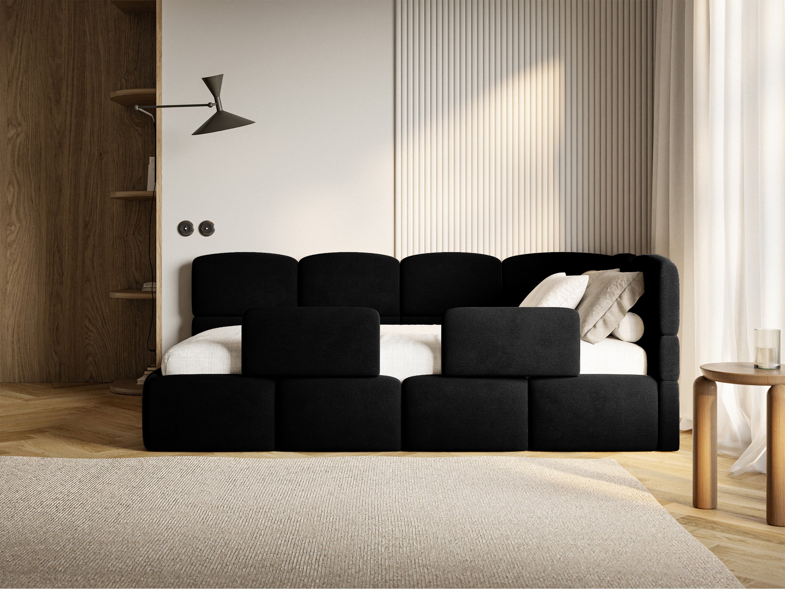 selsey-cloudy-jugendbett-90x200-cm-rechts-mit-stauraum-gel-nder-schwarzer-velour image 5