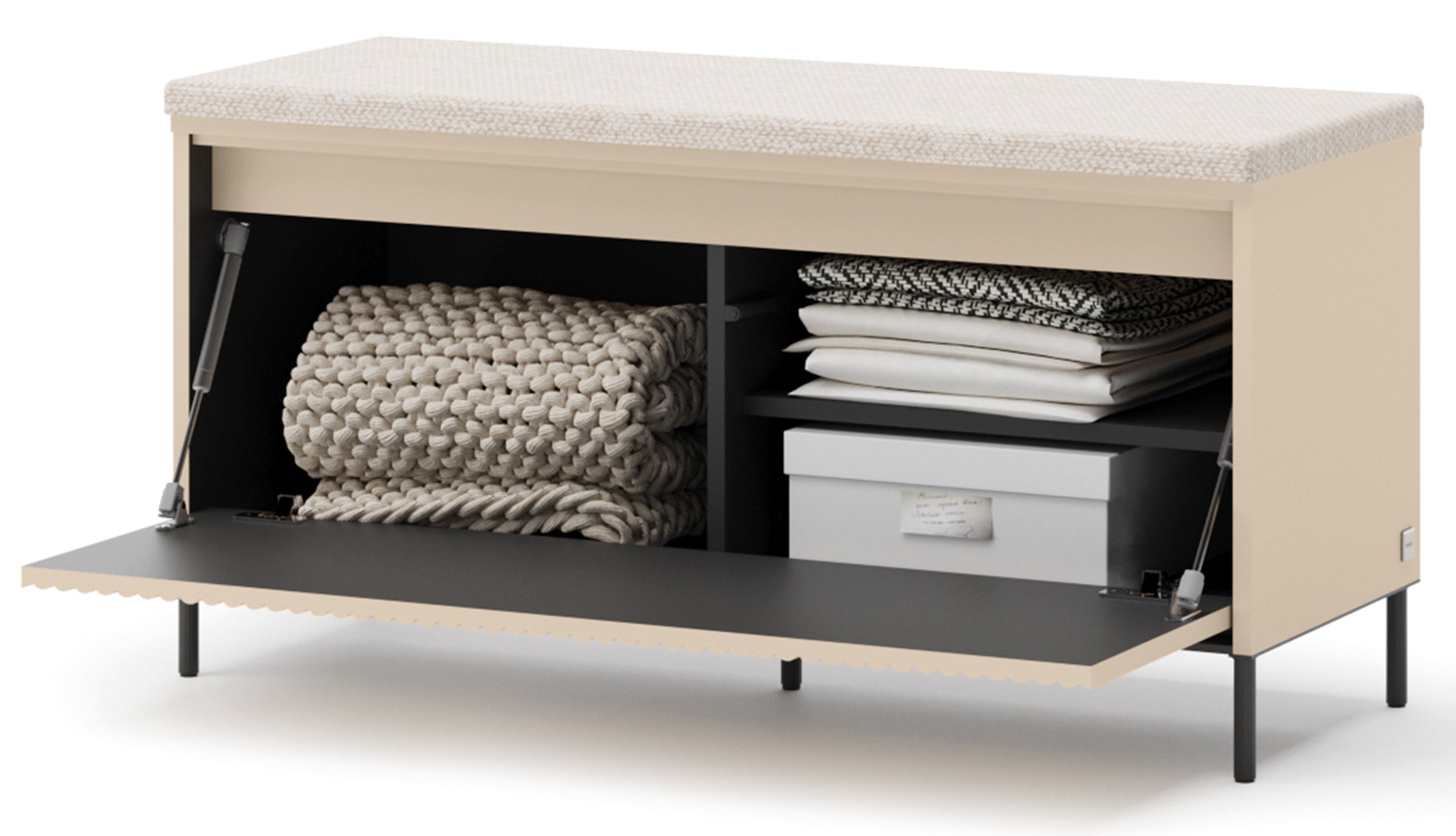 selsey-trend-schuhschrank-mit-sitzbank-und-beleuchtung-101-cm-sandbeige-schwarz- image 4