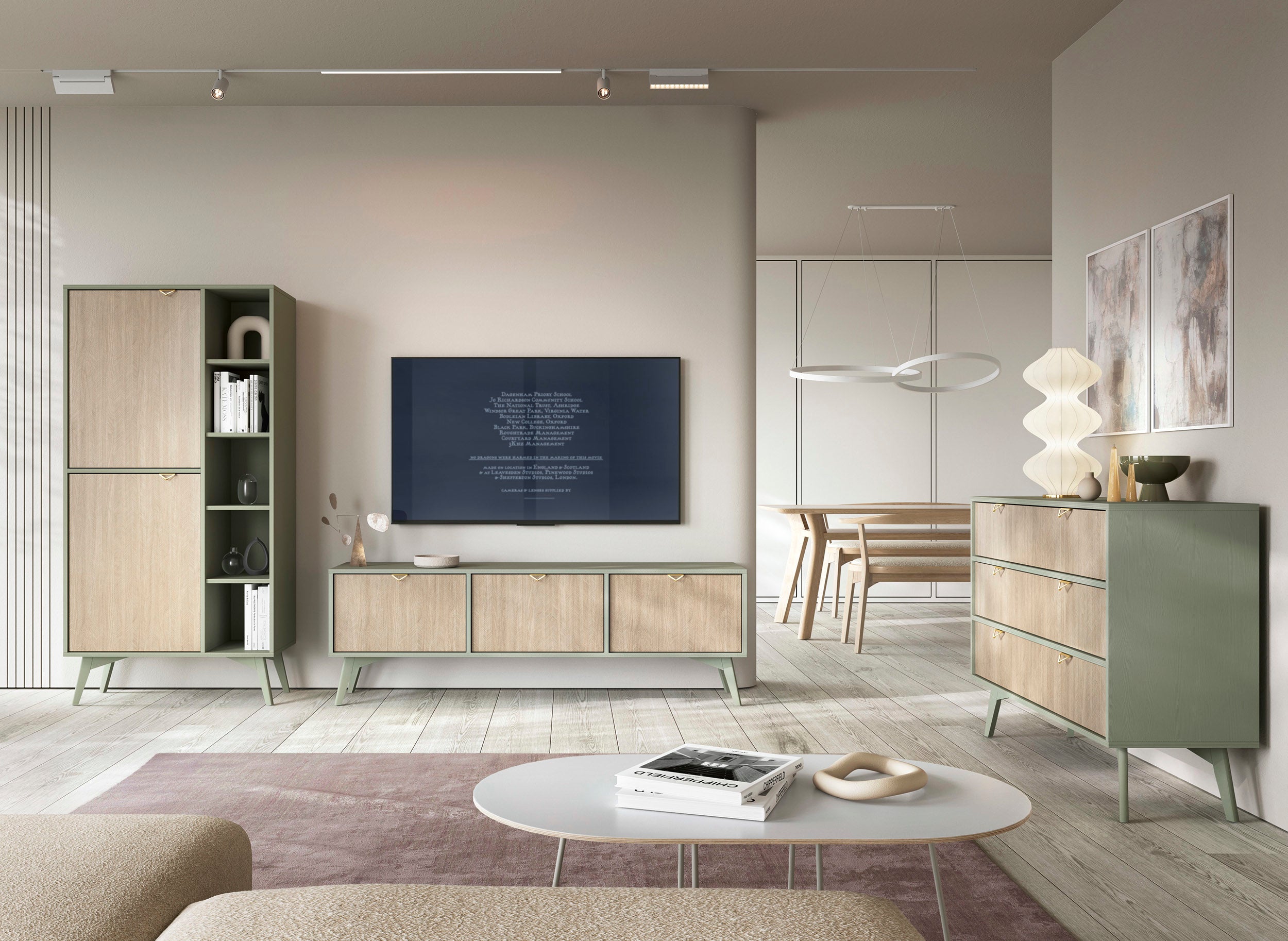 selsey-favoria-kommode-106-cm-eukalyptus-fischgr-t-goldene-griffe-mit-schubladen image 3